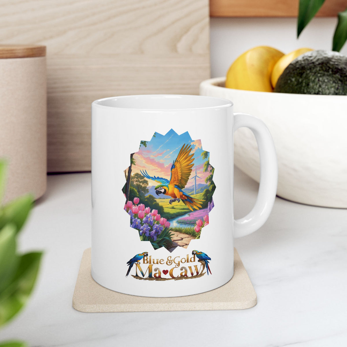 Blue & Gold Macaw Flying Mug
