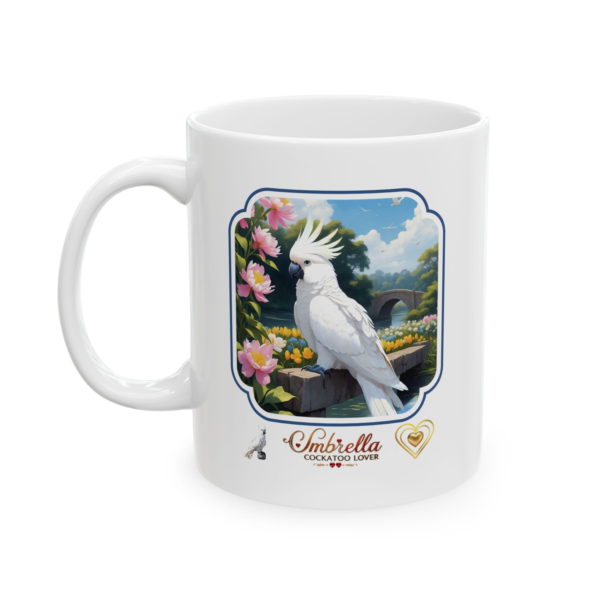 Umbrella Cockatoo Lover Floral Mug