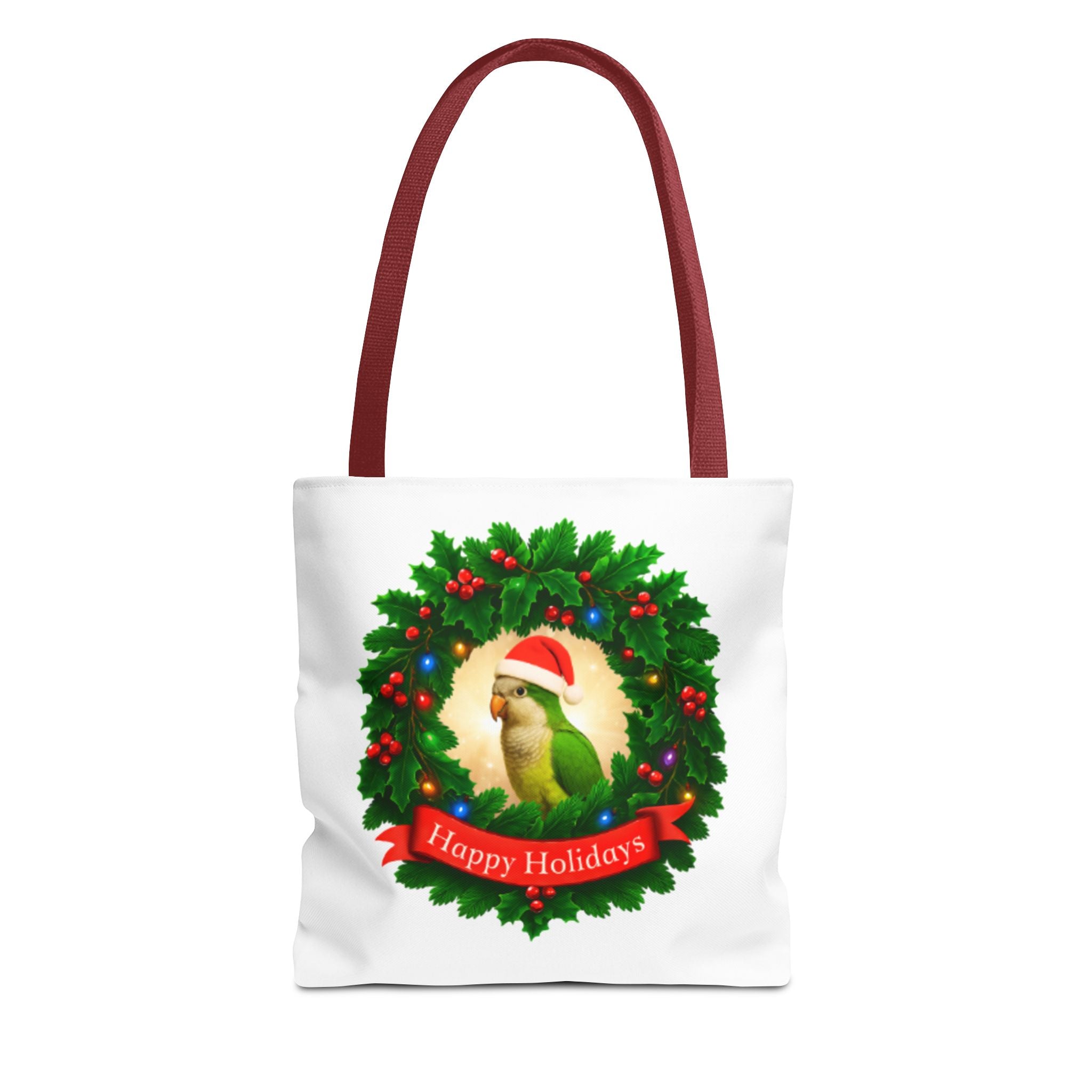 Happy Holidays Green Quaker Tote Bag