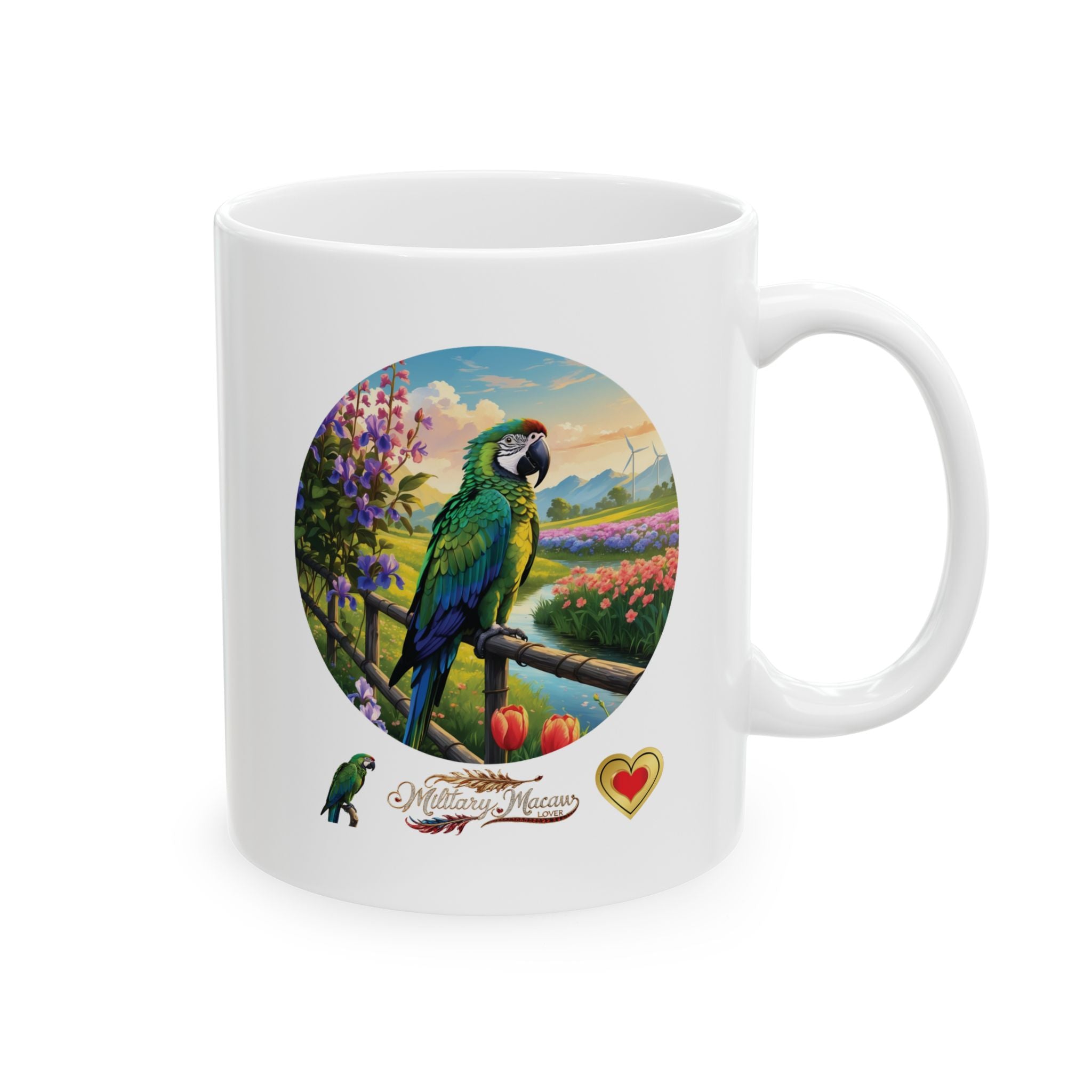 Military Macaw Lover Floral Mug