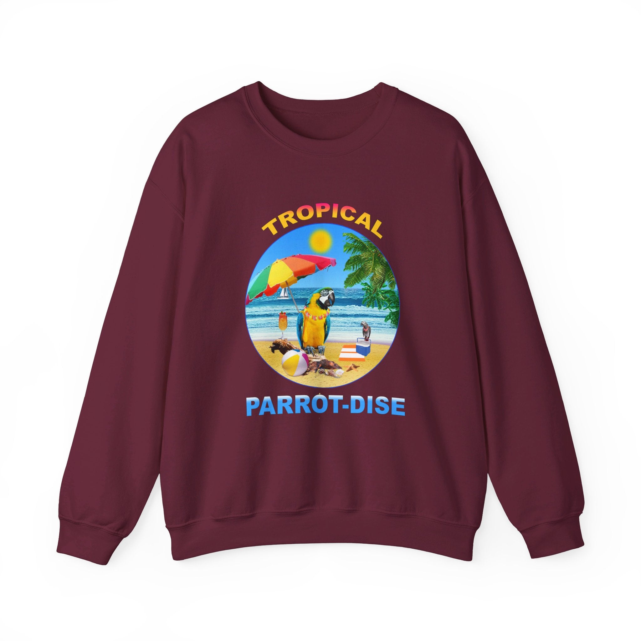 Tropical Parrot-Dise Blue And Gold Sweatshirt