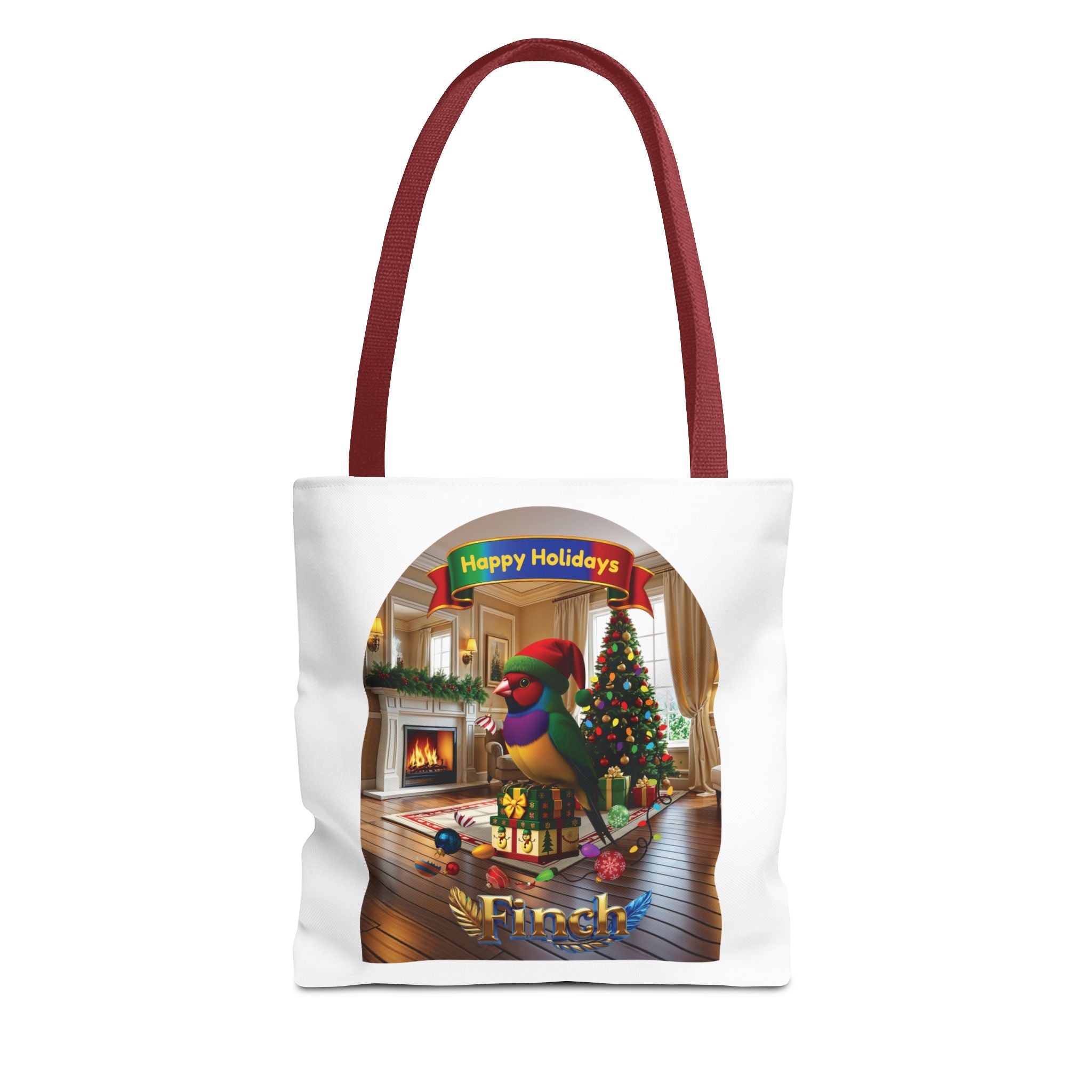 Happy Holidays Finch Tote Bag