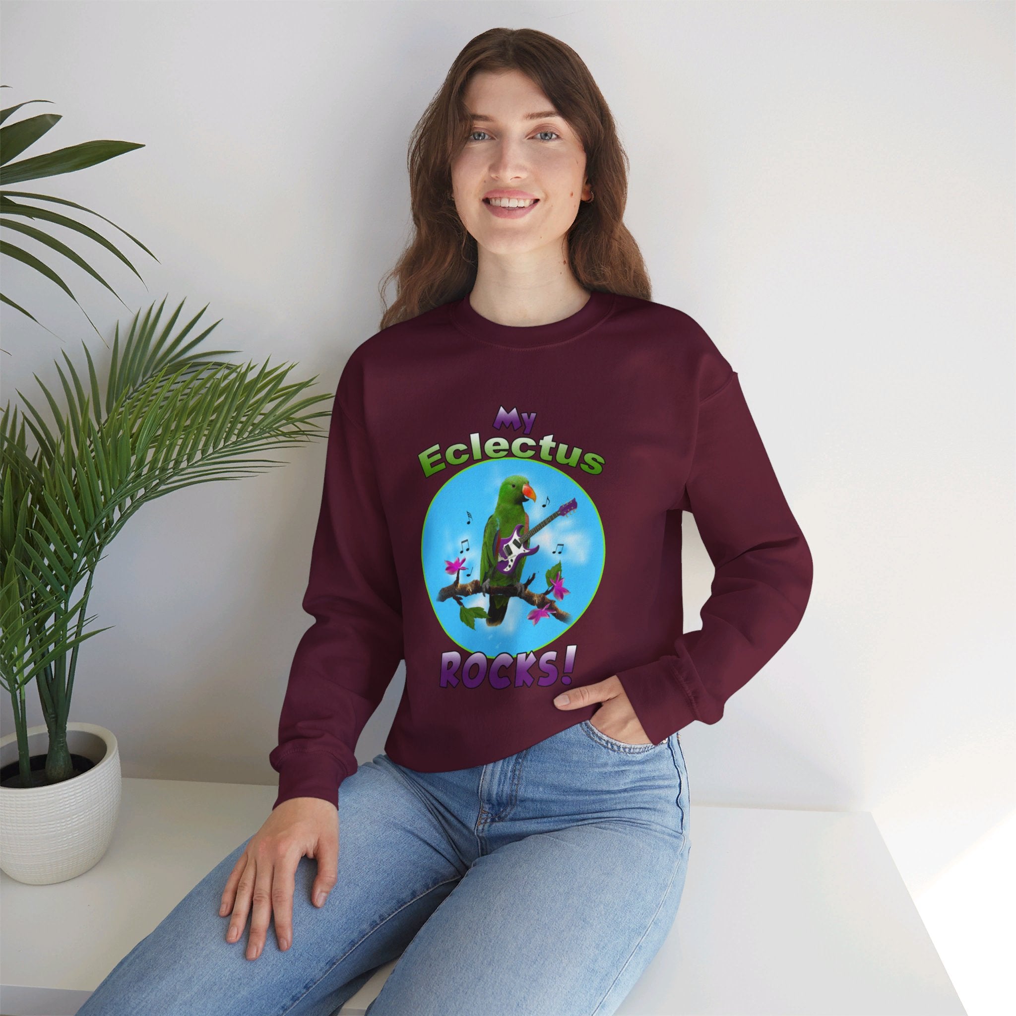My Green Eclectus Rocks Guitar Sweatshirt