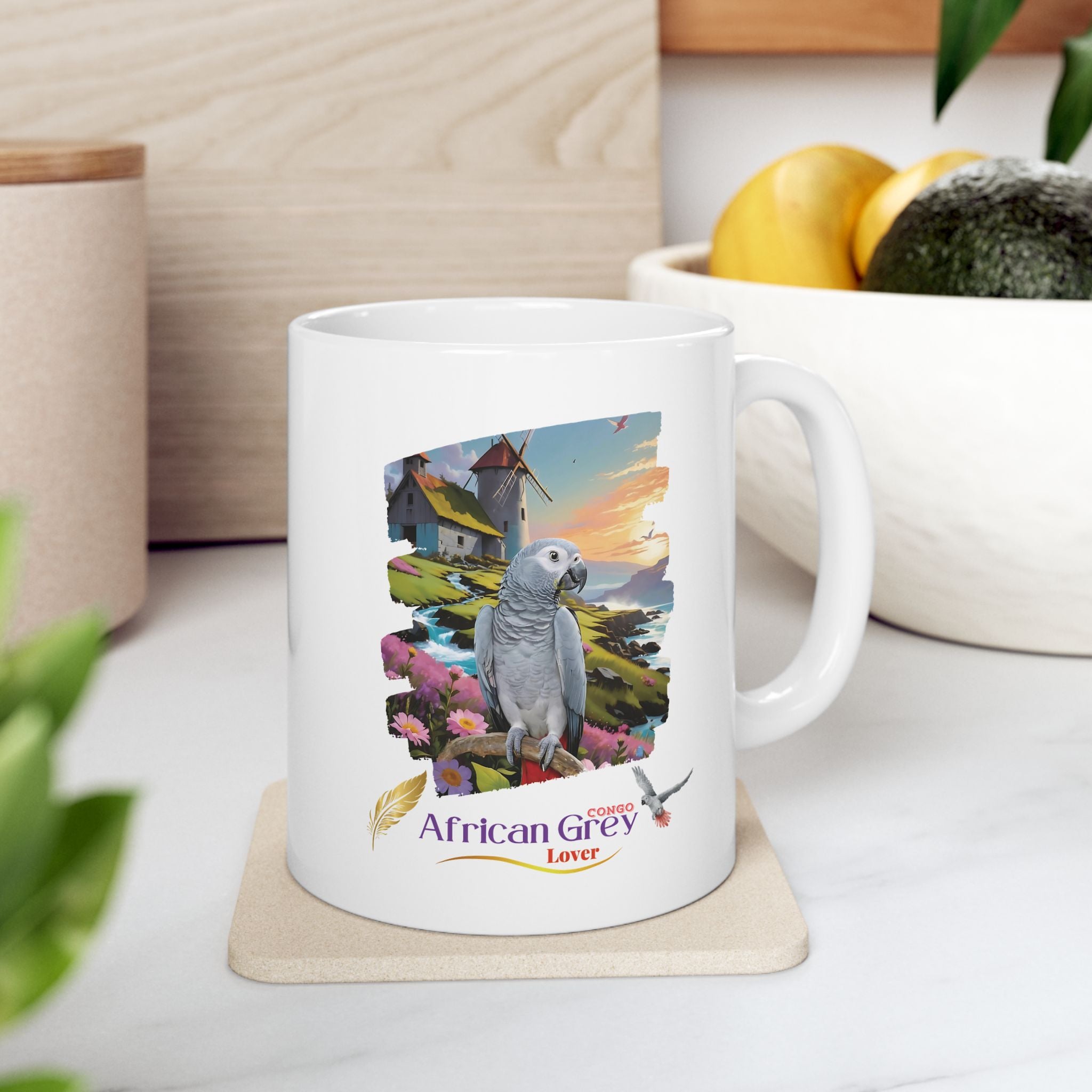 African Grey Congo Ceramic Mug