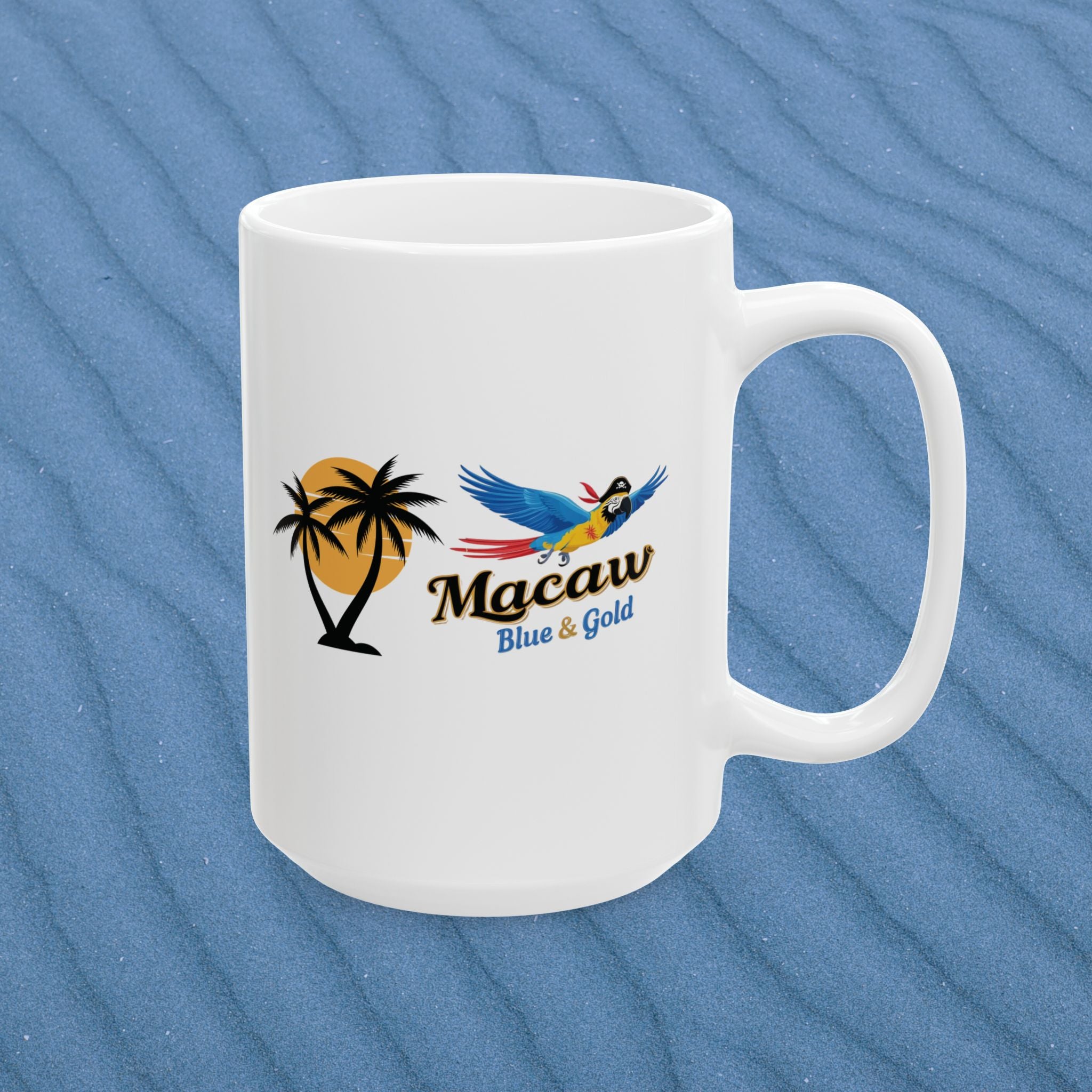 Blue & Gold Macaw Palm Tree Mug