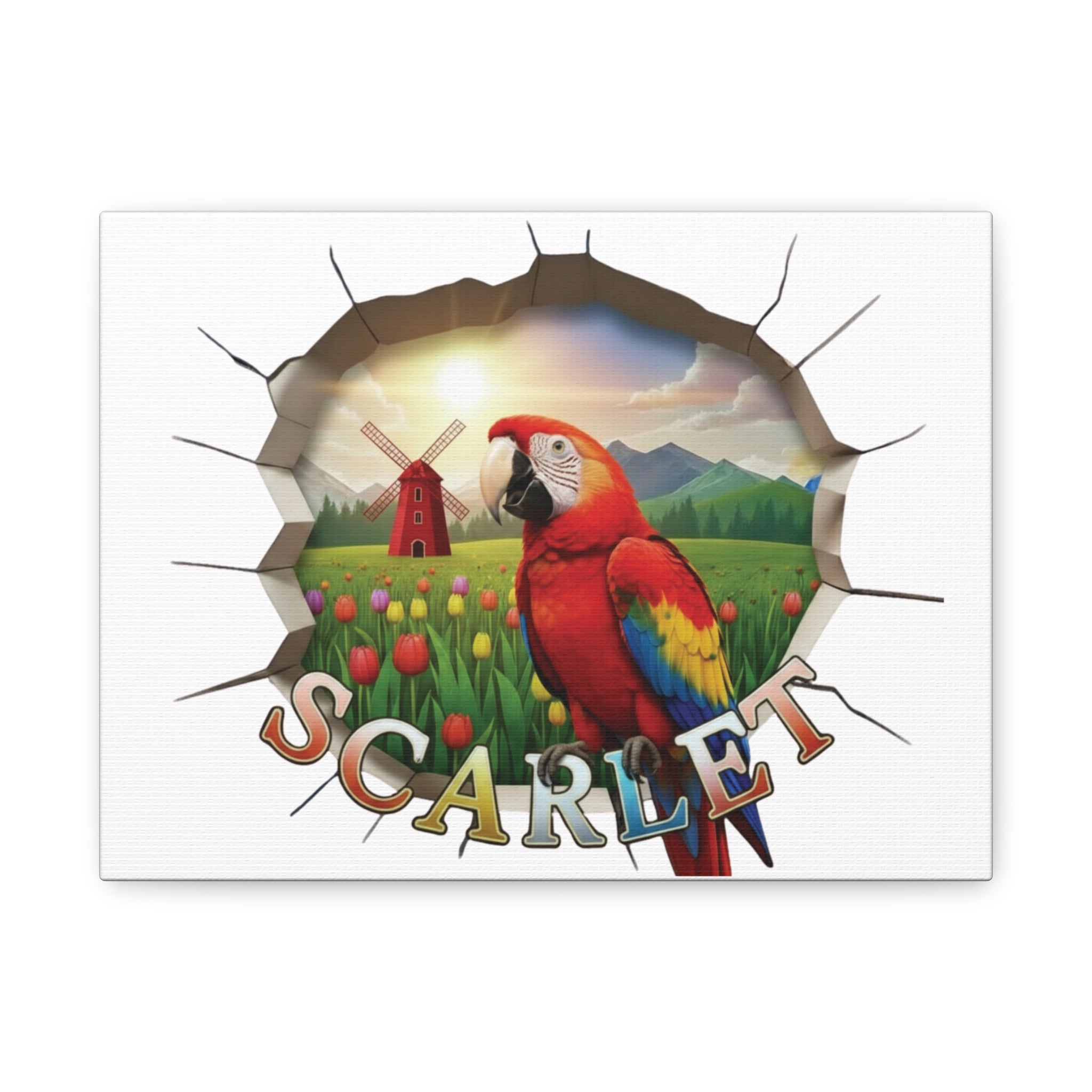 Scarlet Parrot Art Wall-Hanging