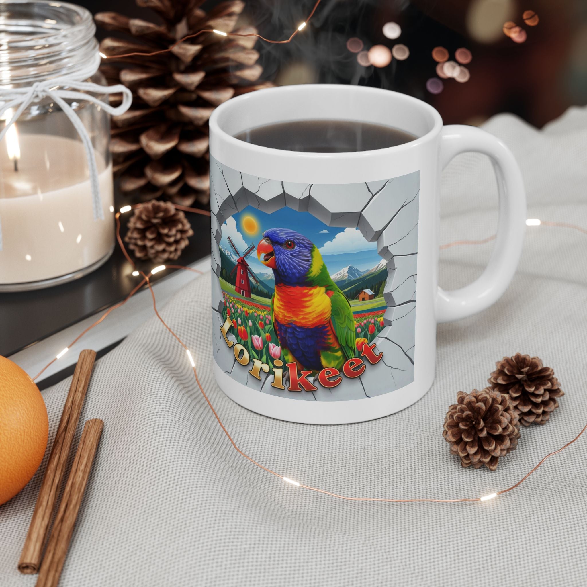 Lorikeet Meadow Scenic Mug