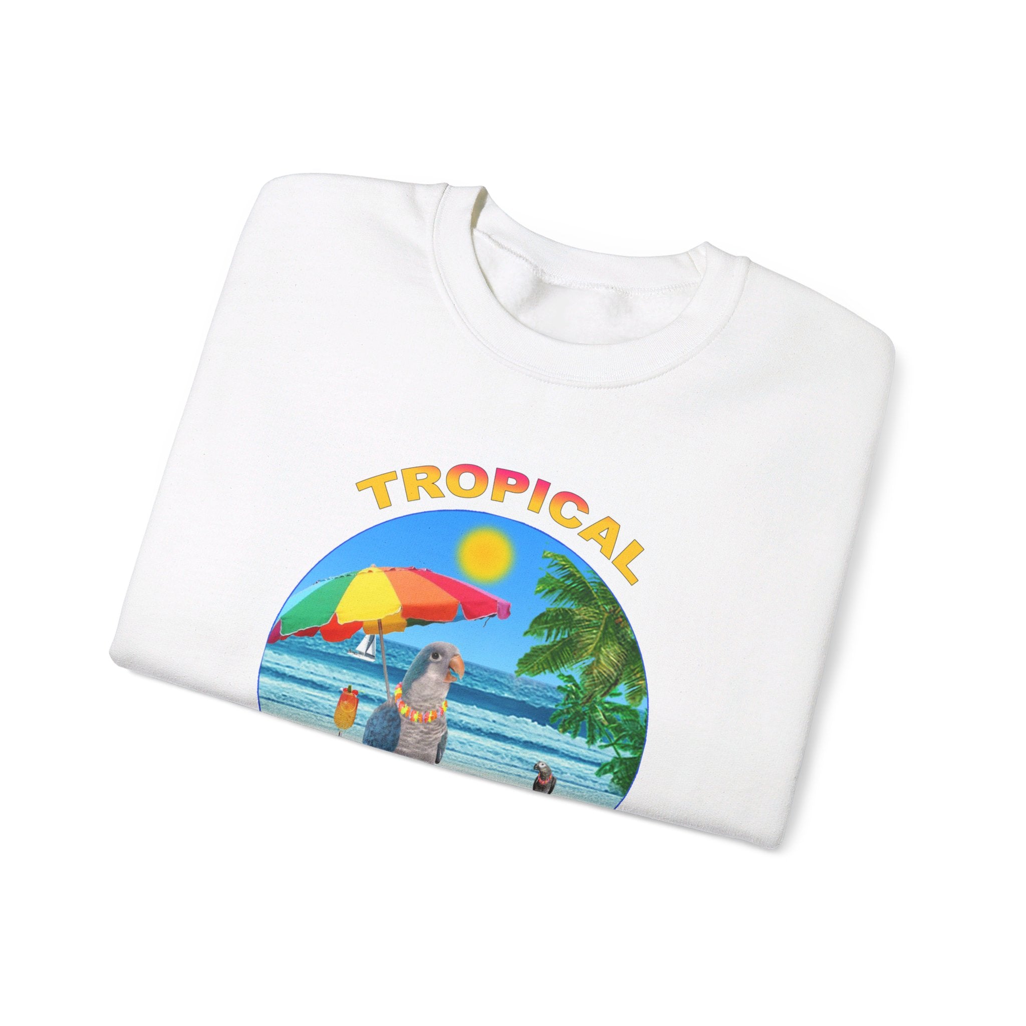 Tropical Parrot-Dise Blue Quaker Sweatshirt