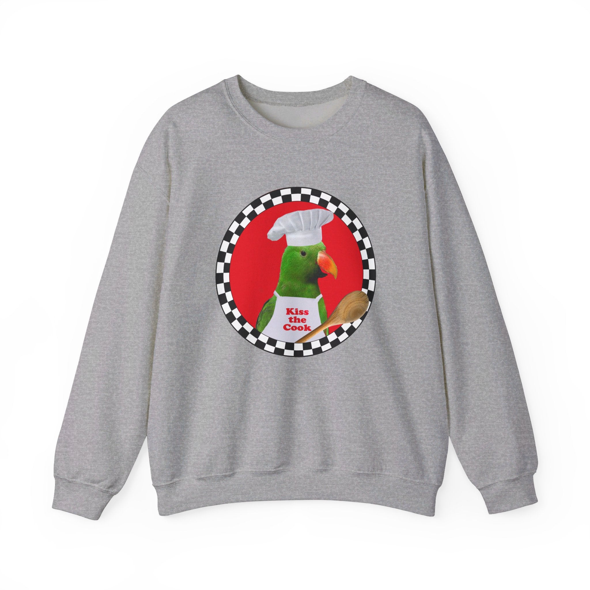 Kiss The Cook Spoon Green Eclectus Sweatshirt