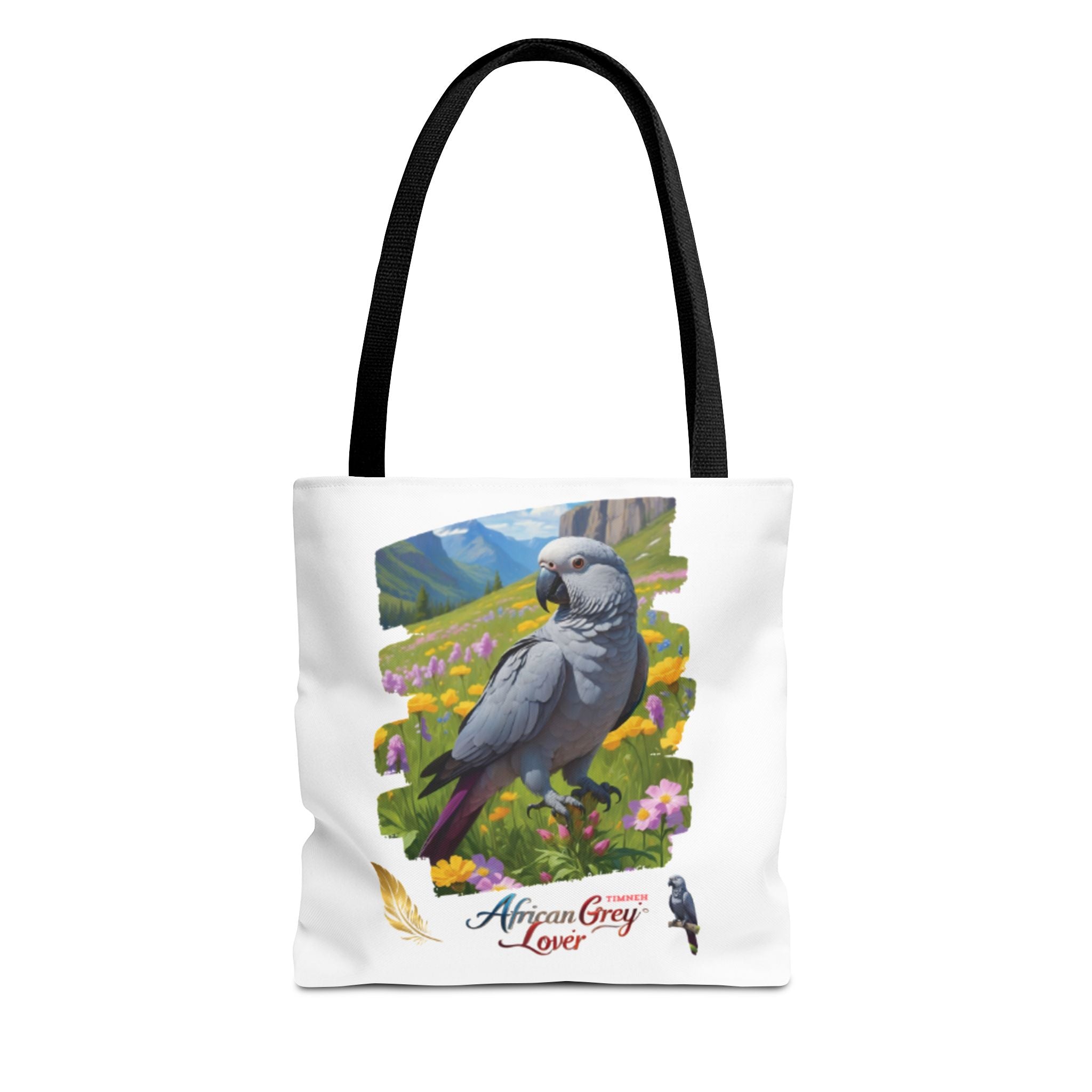 African Grey Timneh Floral Tote Bag
