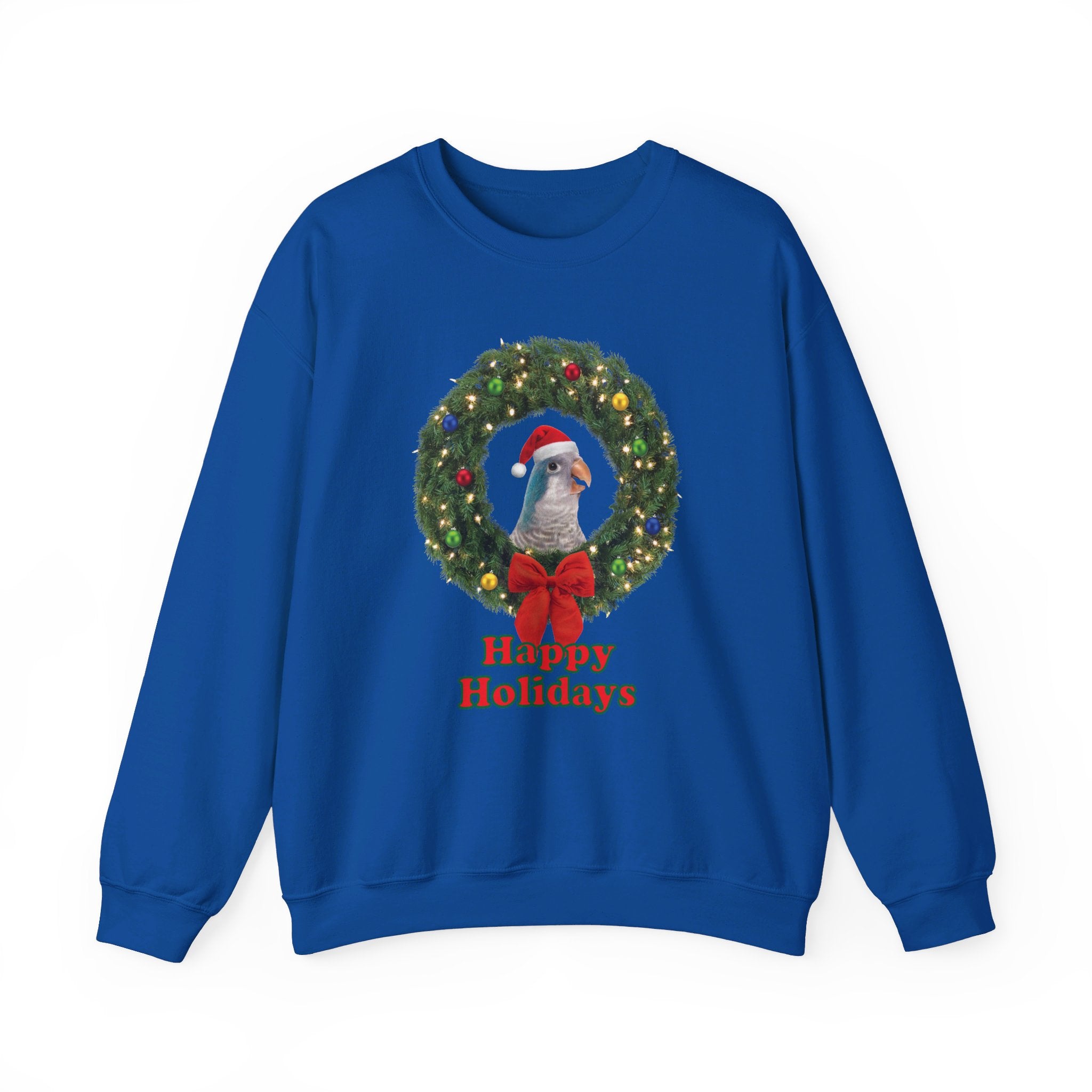 Happy Christmas Holidays Blue Quaker Sweatshirt