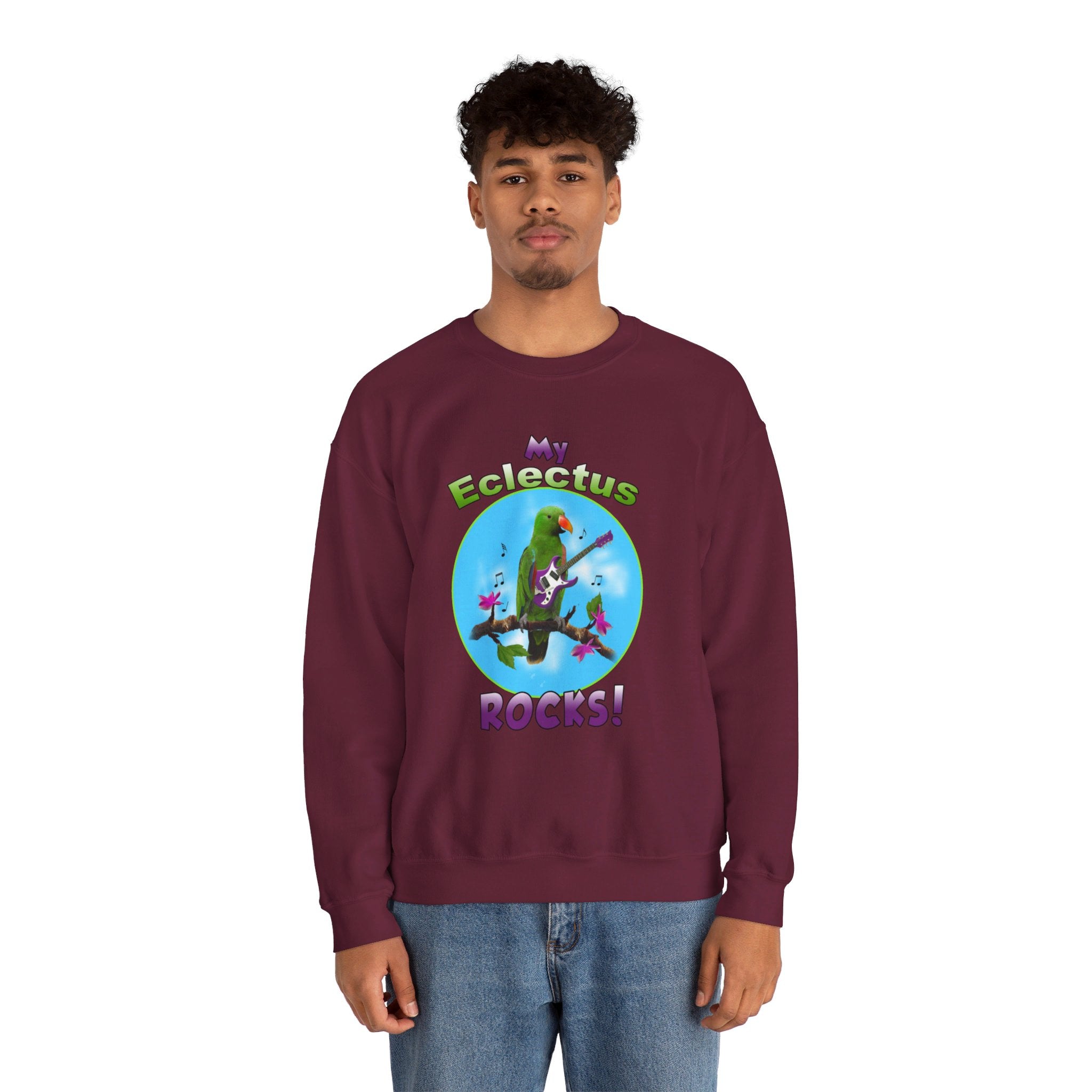 My Green Eclectus Rocks Guitar Sweatshirt