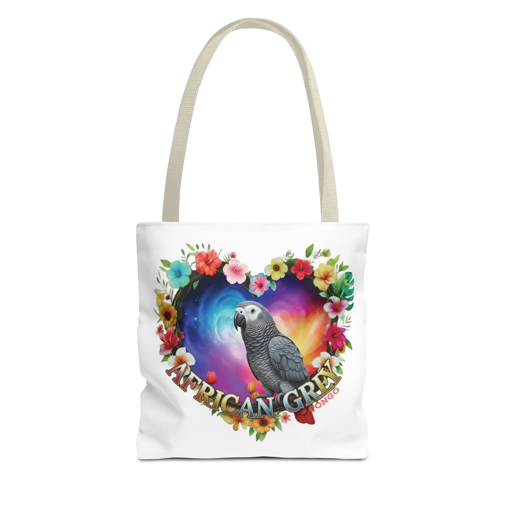 Floral African Grey Congo Tote Bag