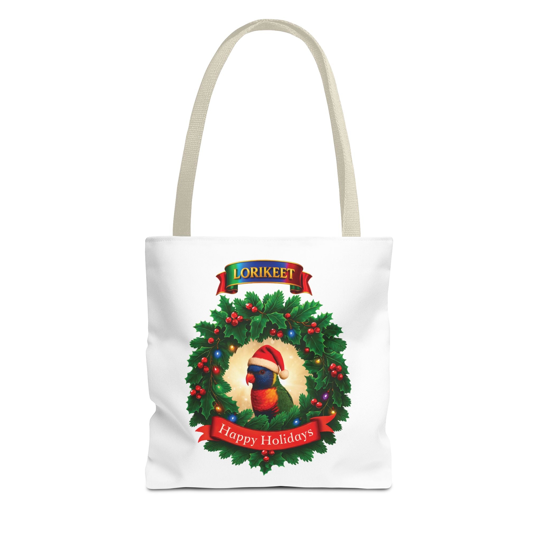 Lorikeet Happy Holidays Tote Bag