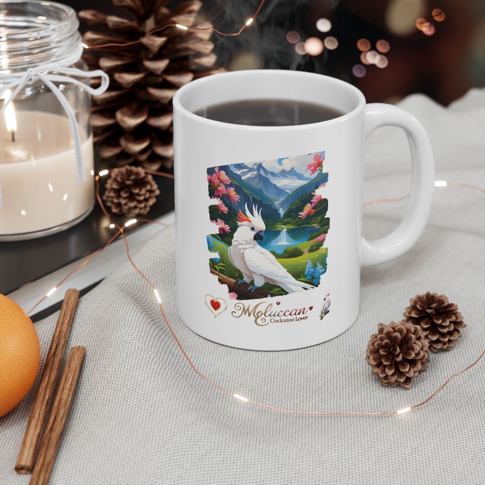 White Moluccan Cockatoo Lover Mug