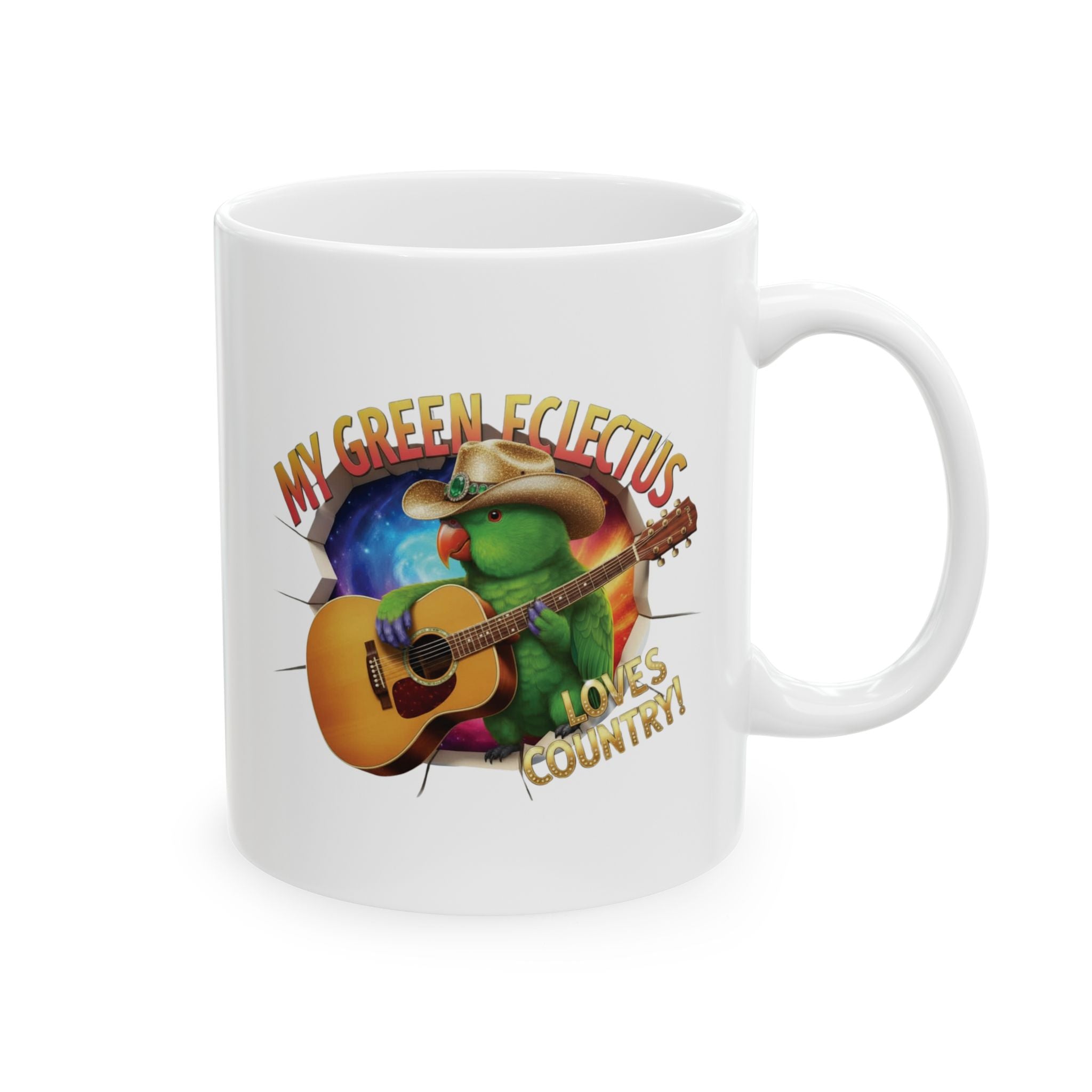 Green Eclectus Loves Country Mug