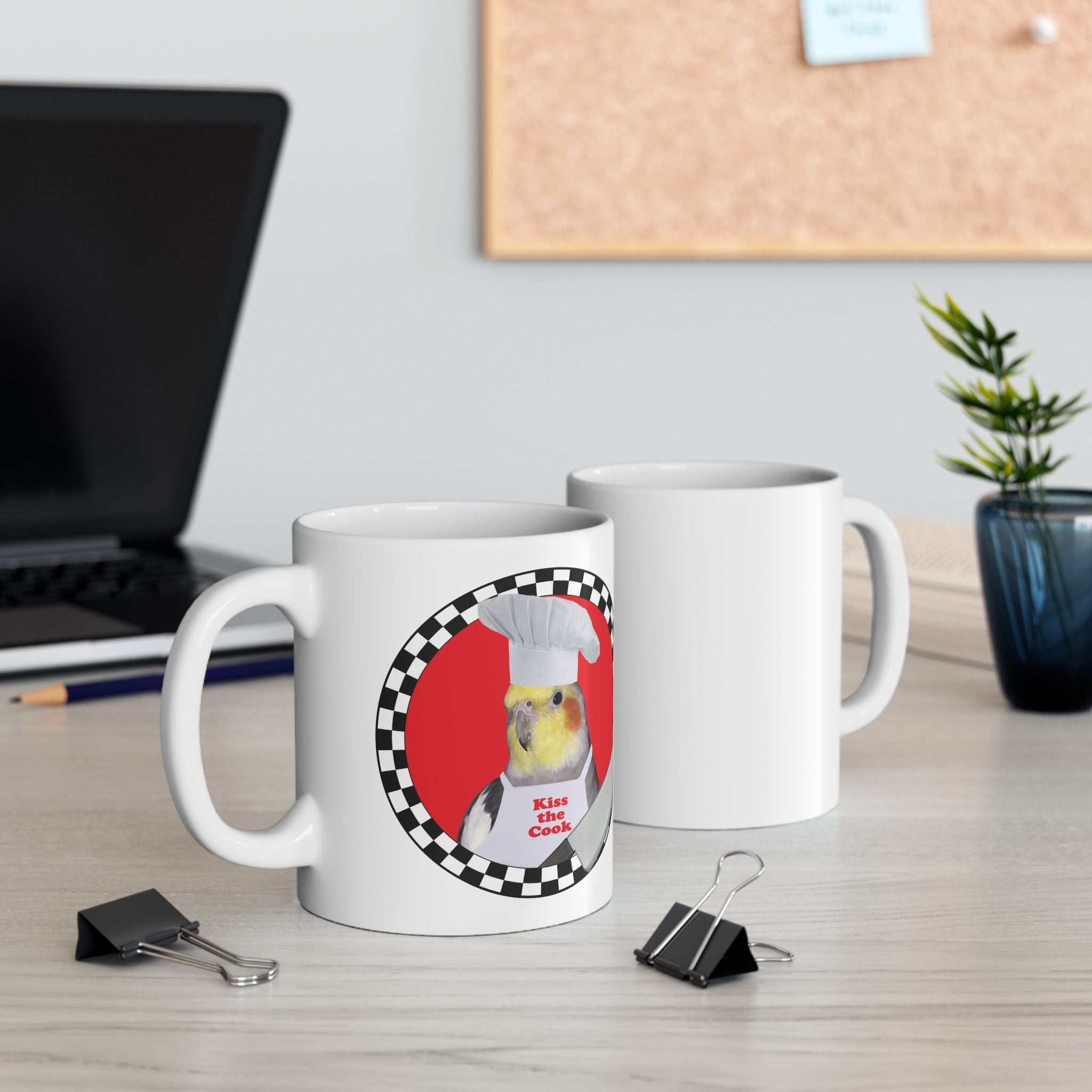 Kiss The Cook Cockatiel Mug