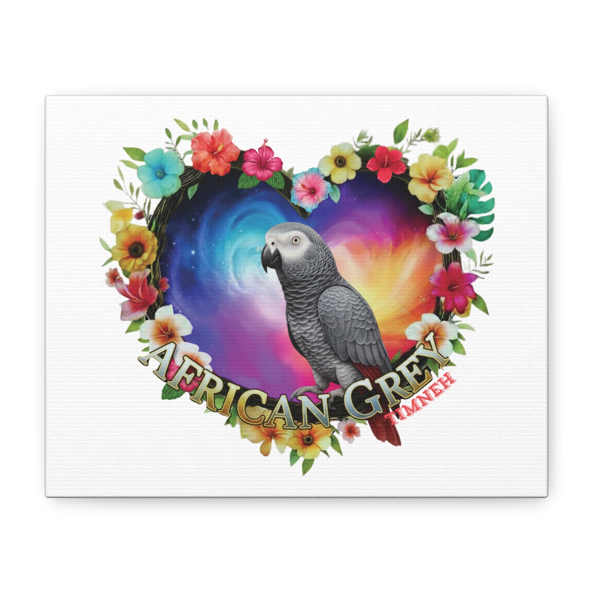 African Grey Timneh Heart Wall-Hanging