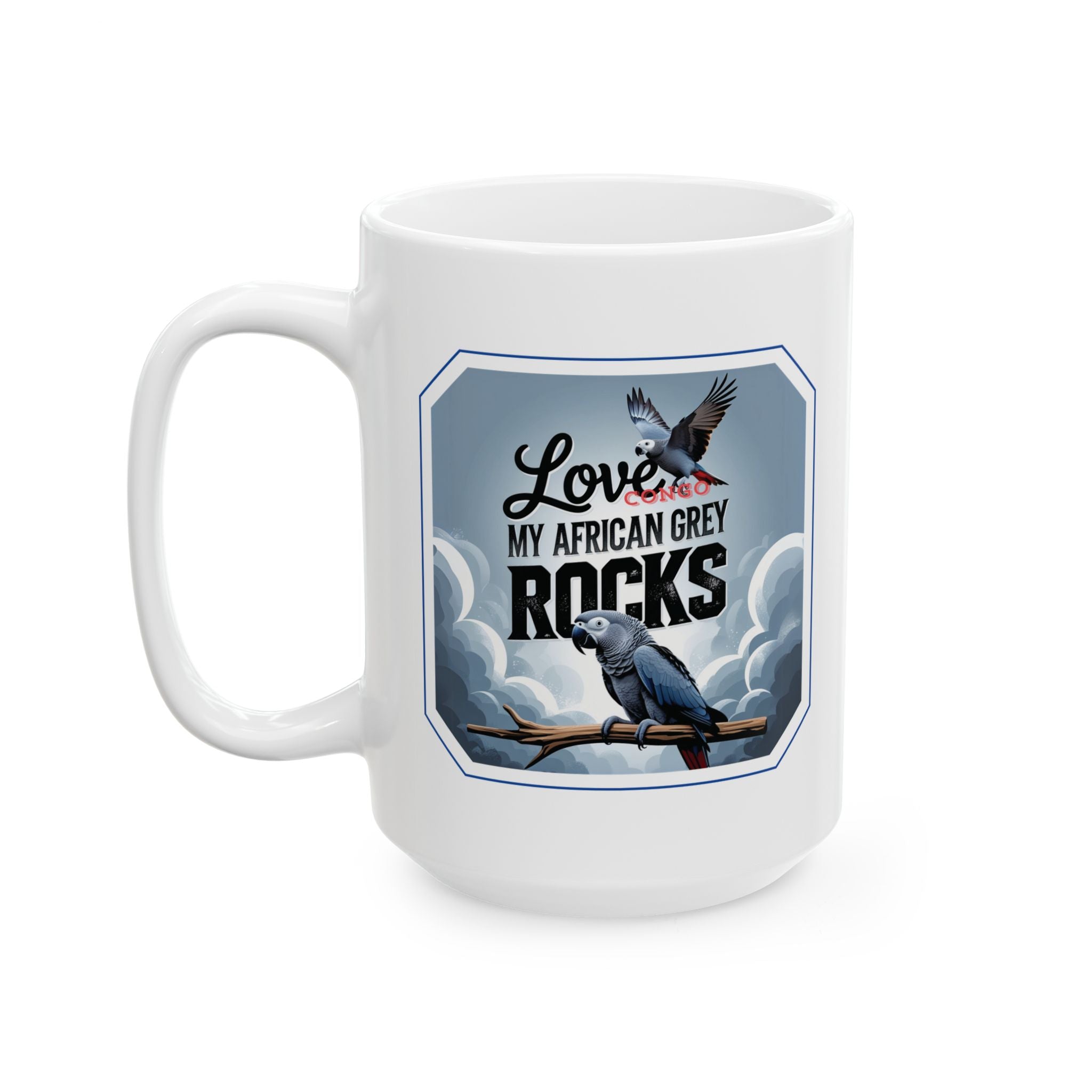African Grey Ceramic Mug