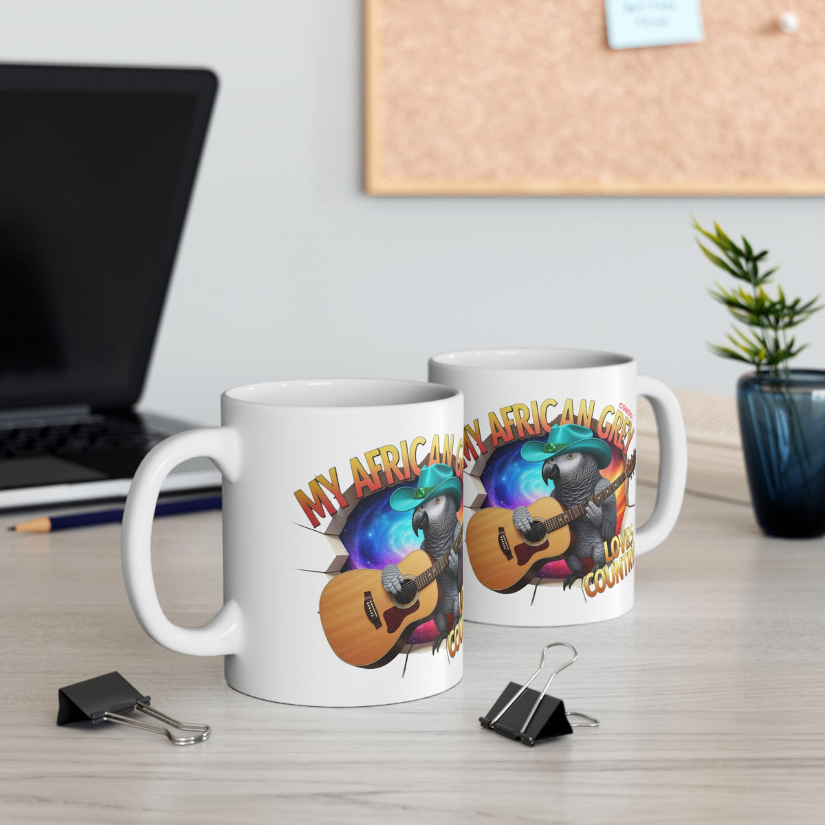 African Grey Loves Country Mug
