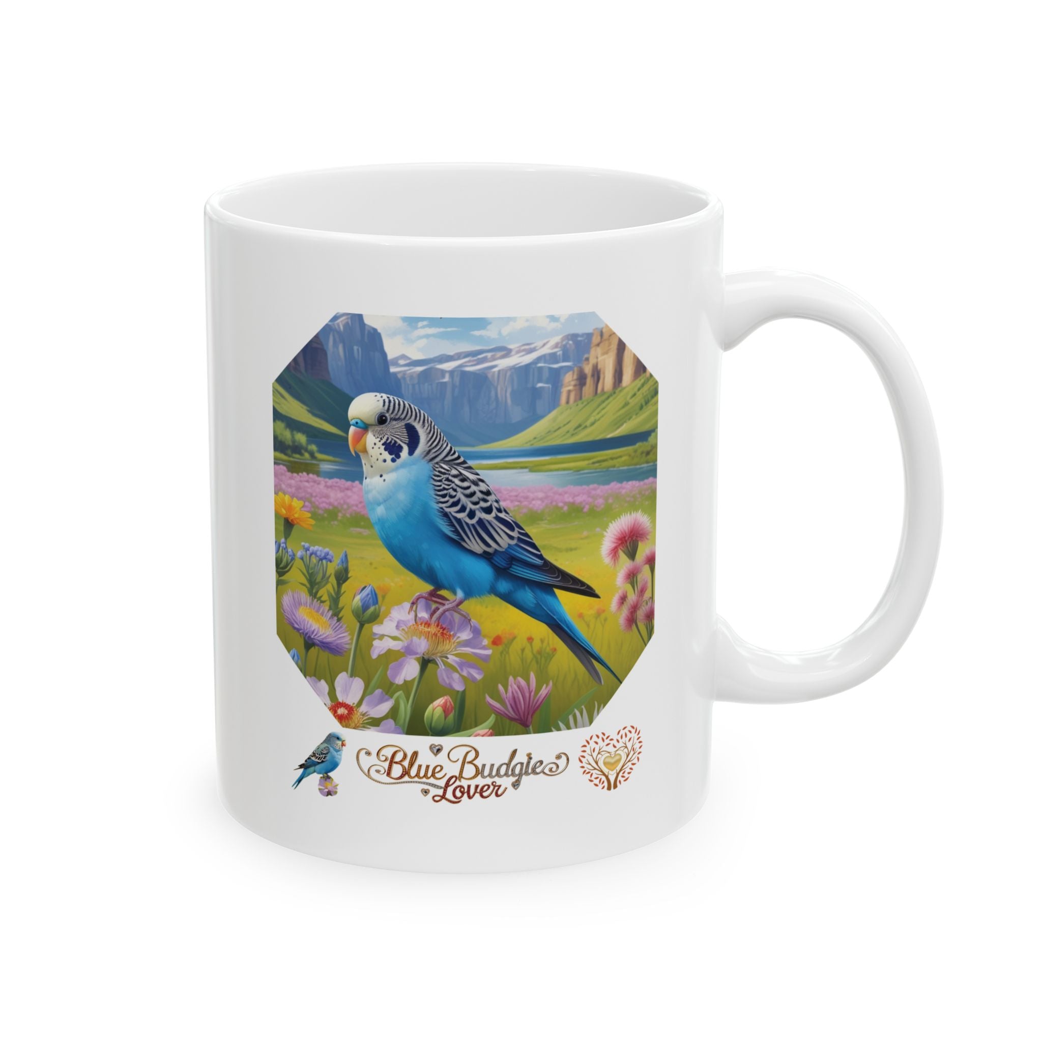 Blue Budgie Lover Nature Scenic Mug