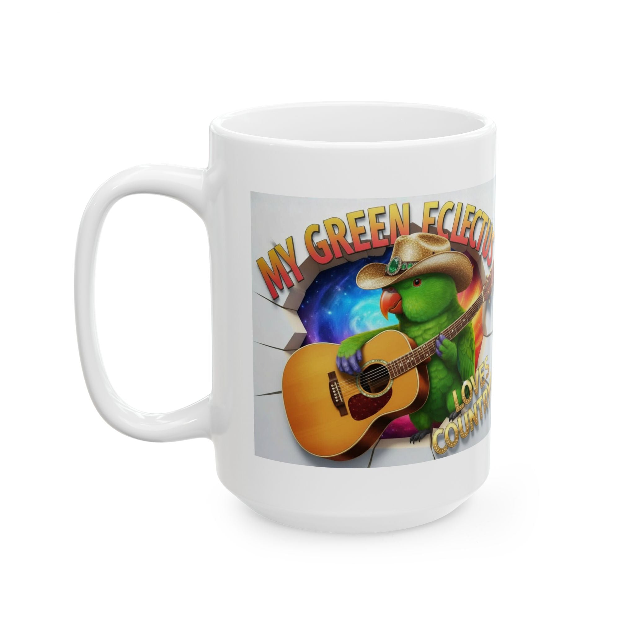 My Green Eclectus Loves Country Mug
