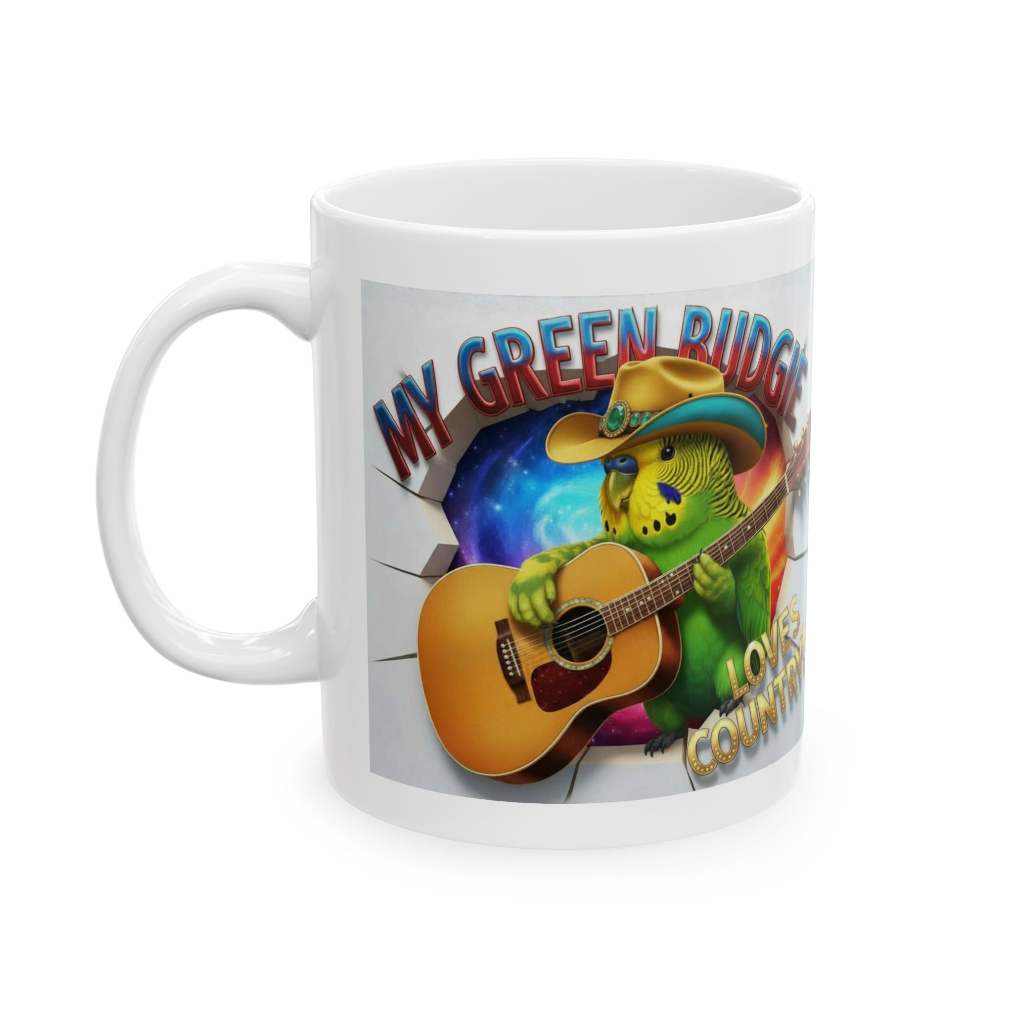 My Blue Budgie Loves Country Mug