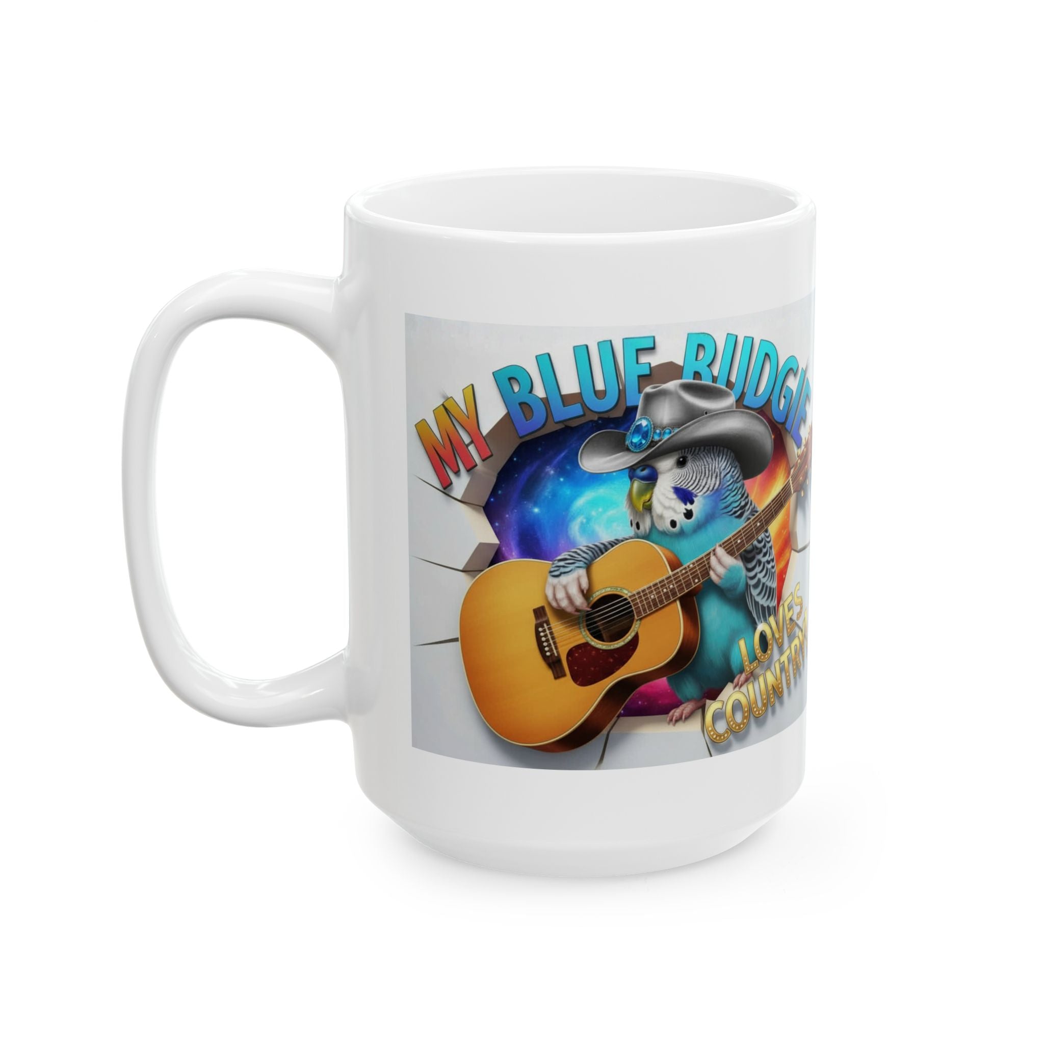 My Blue Budgie Loves Country Mug