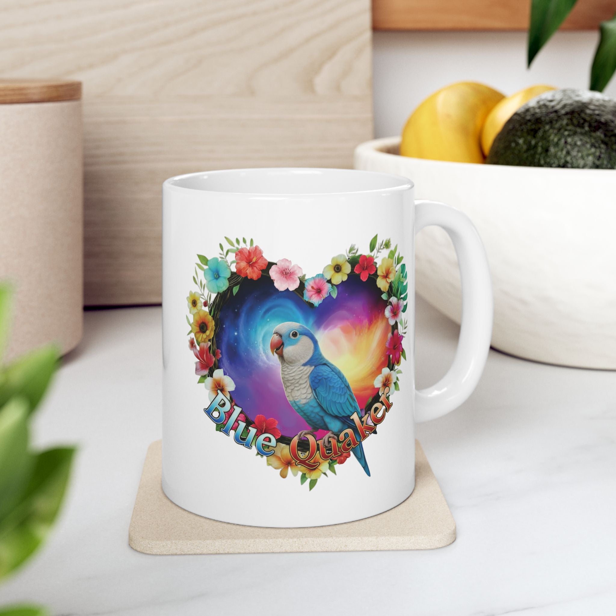 Colorful Blue Quaker Art Mug