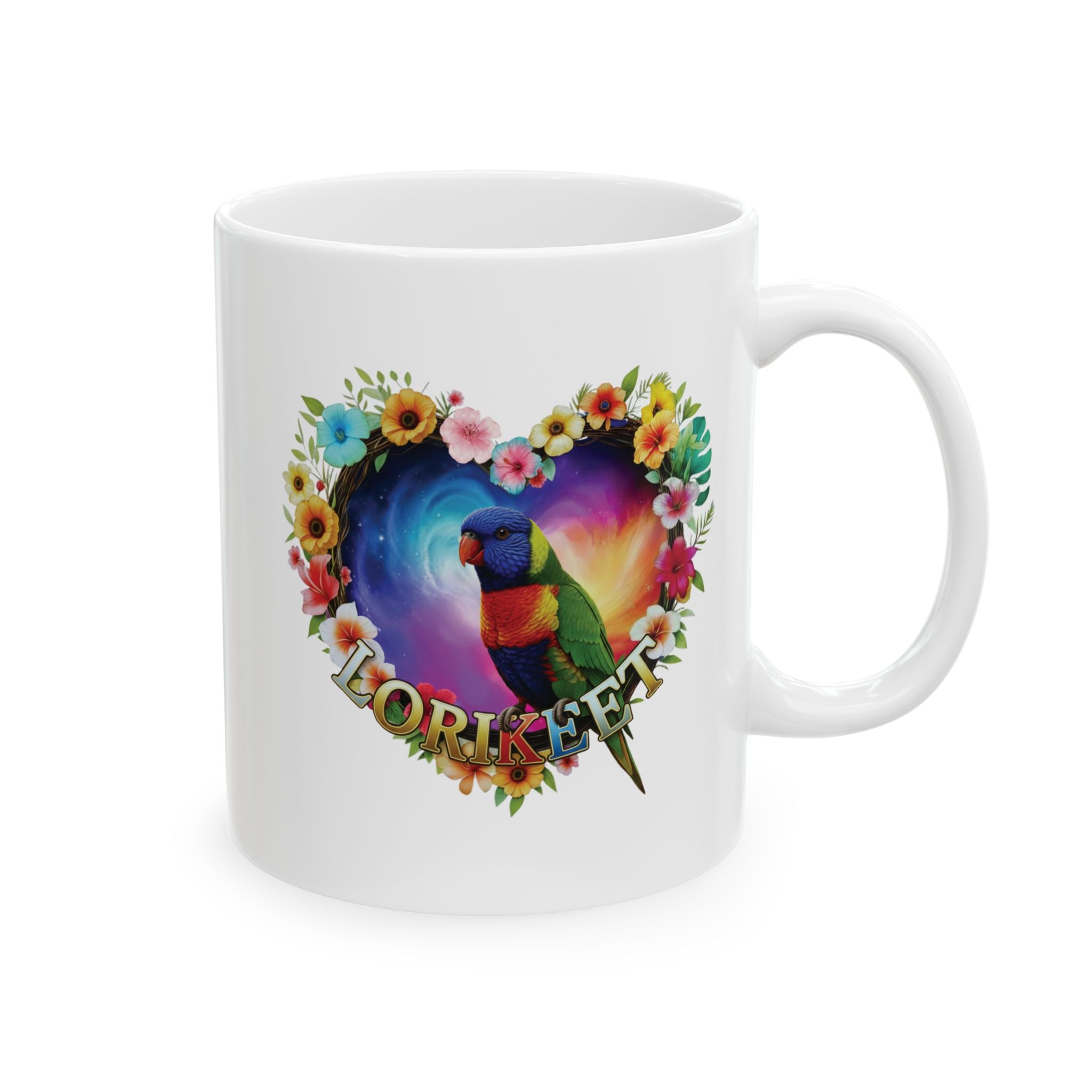 Lorikeet Heart Design Mug