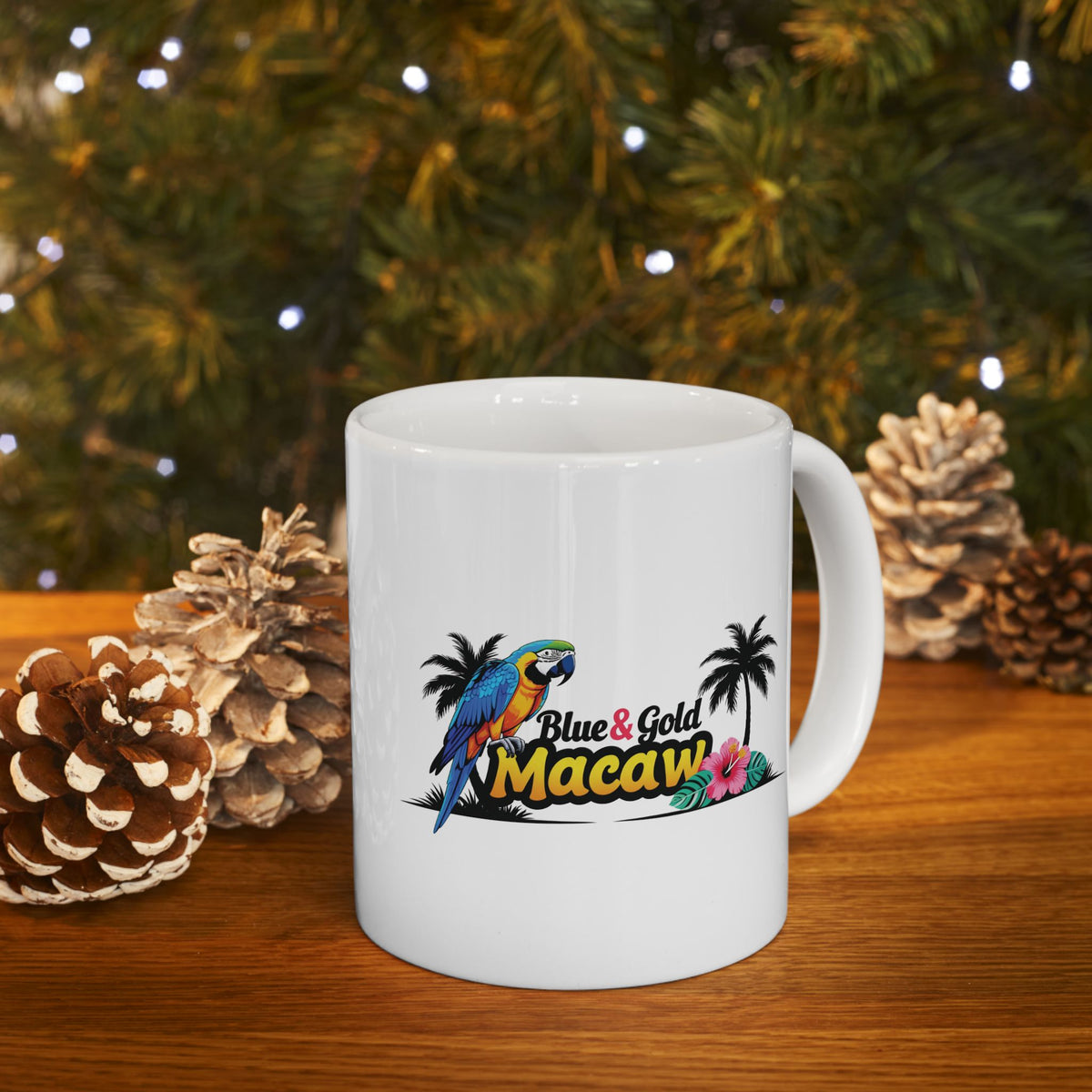 Blue & Gold Macaw Palm Tree Mug