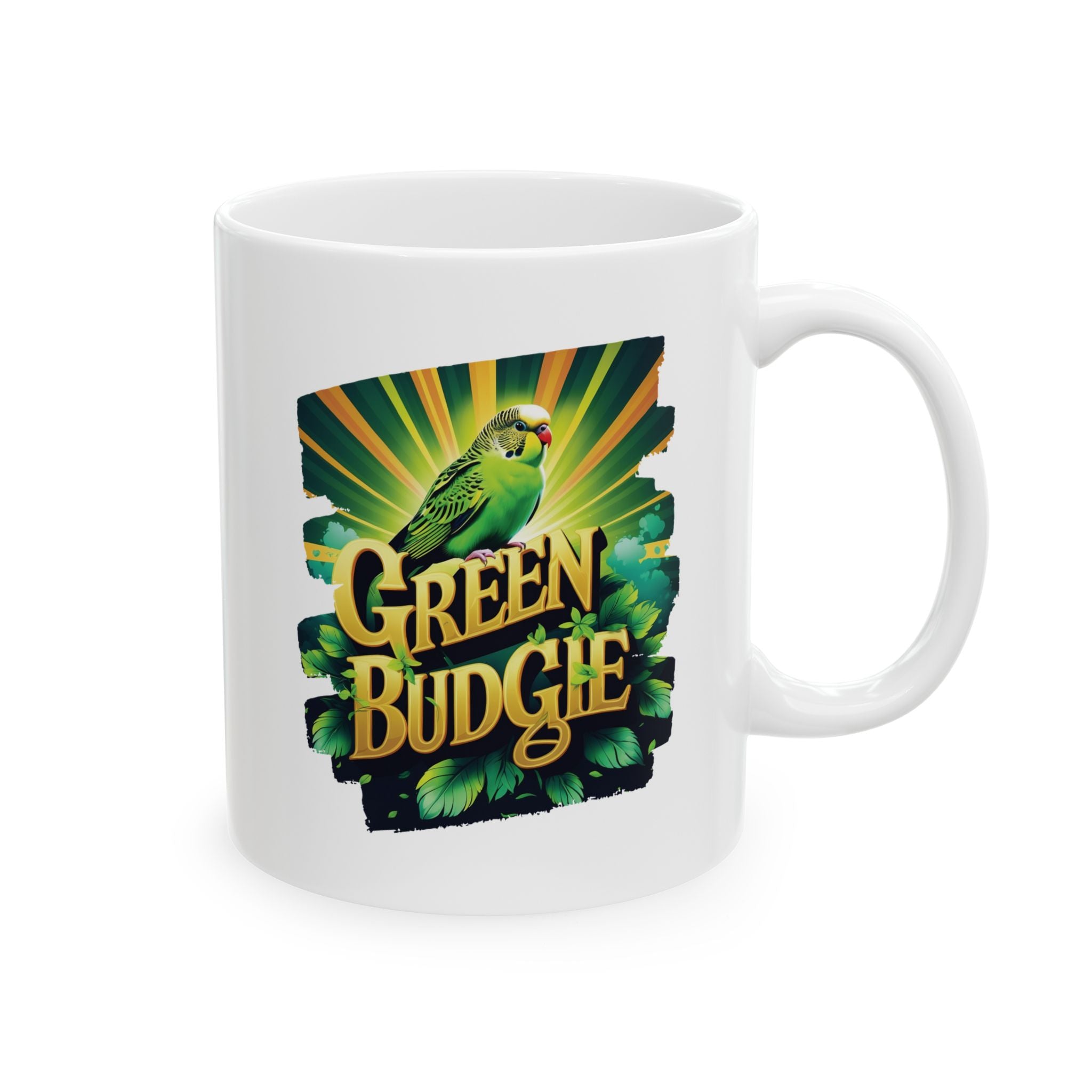 Green Budgie Mug