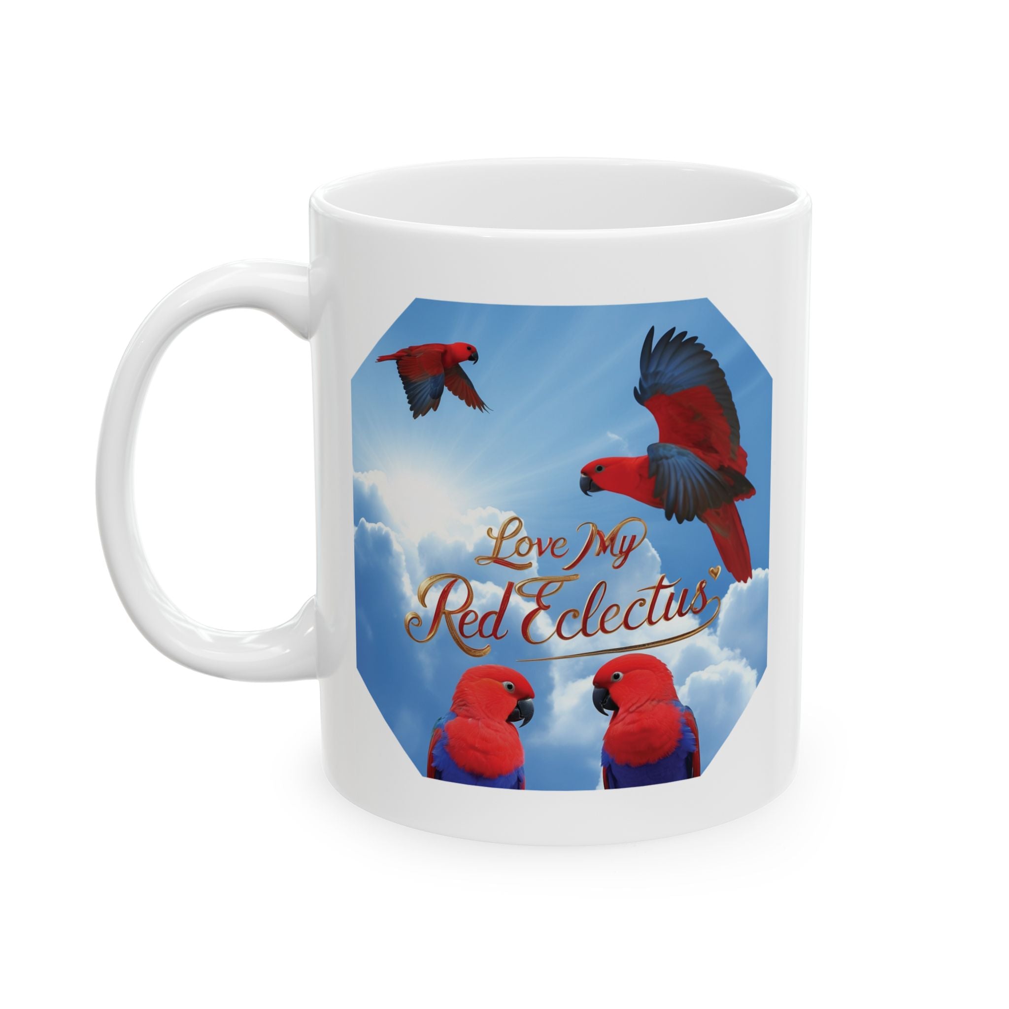 Love My Red Eclectus Flying Mug