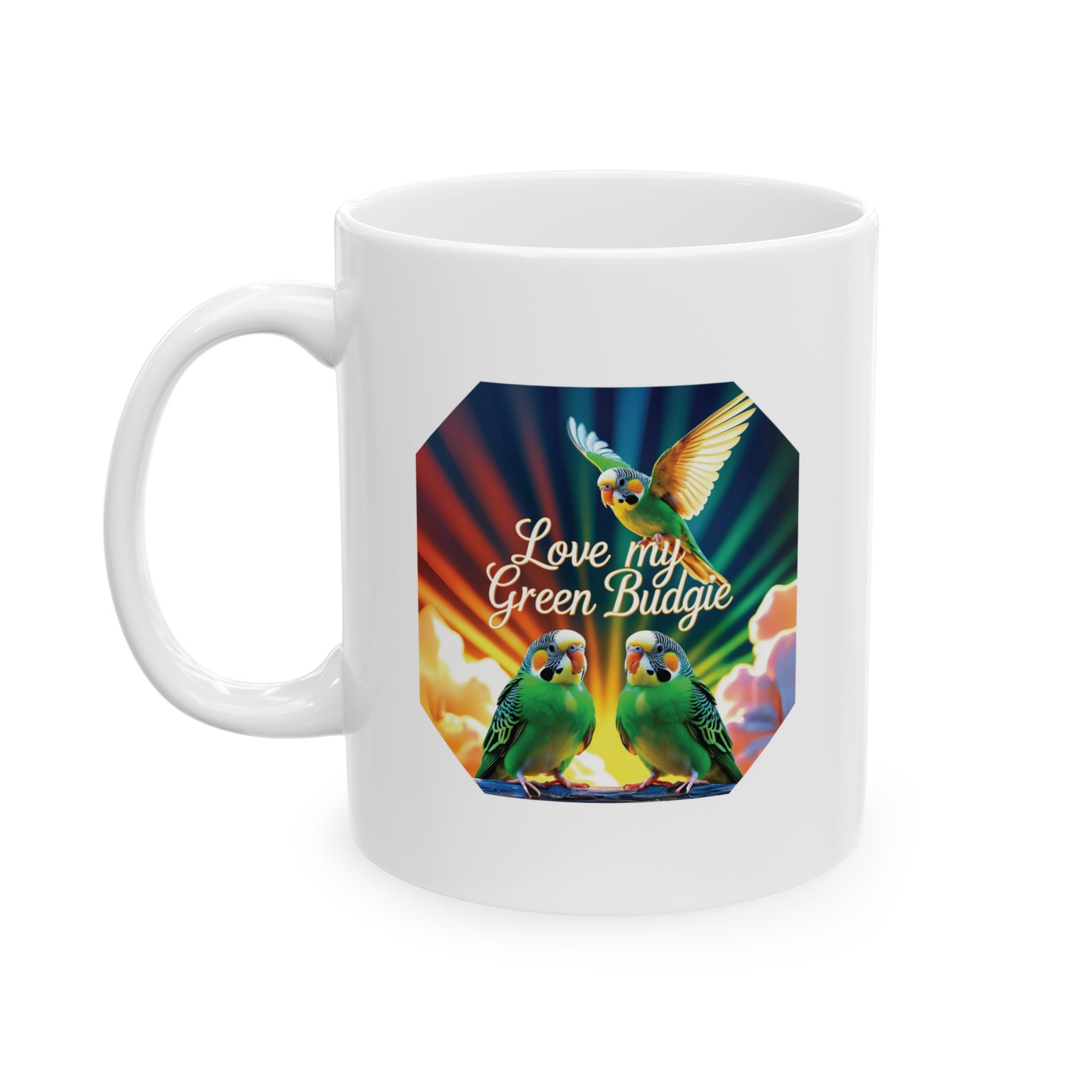 Green Budgie Mug