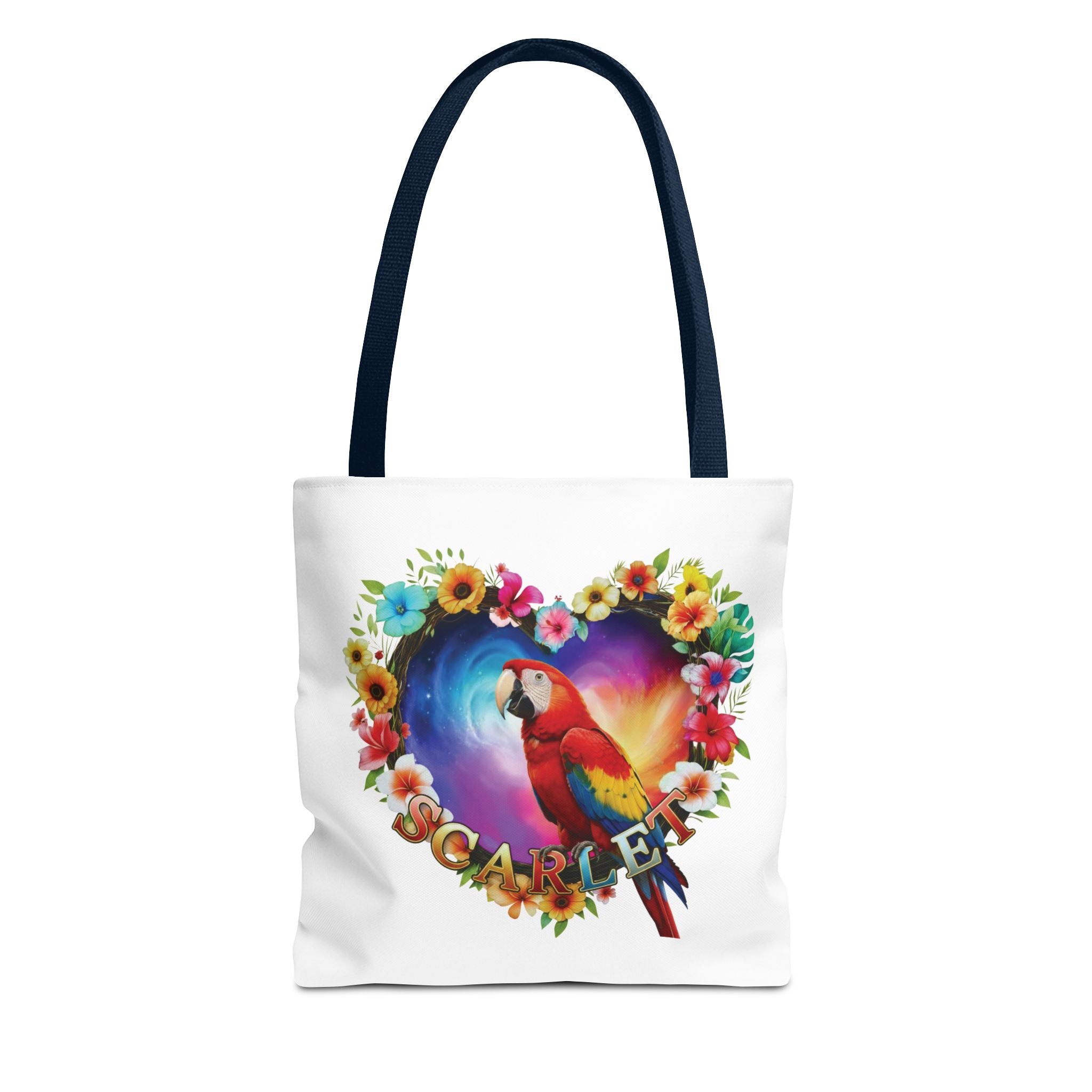 Scarlet Floral Parrot Tote Bag