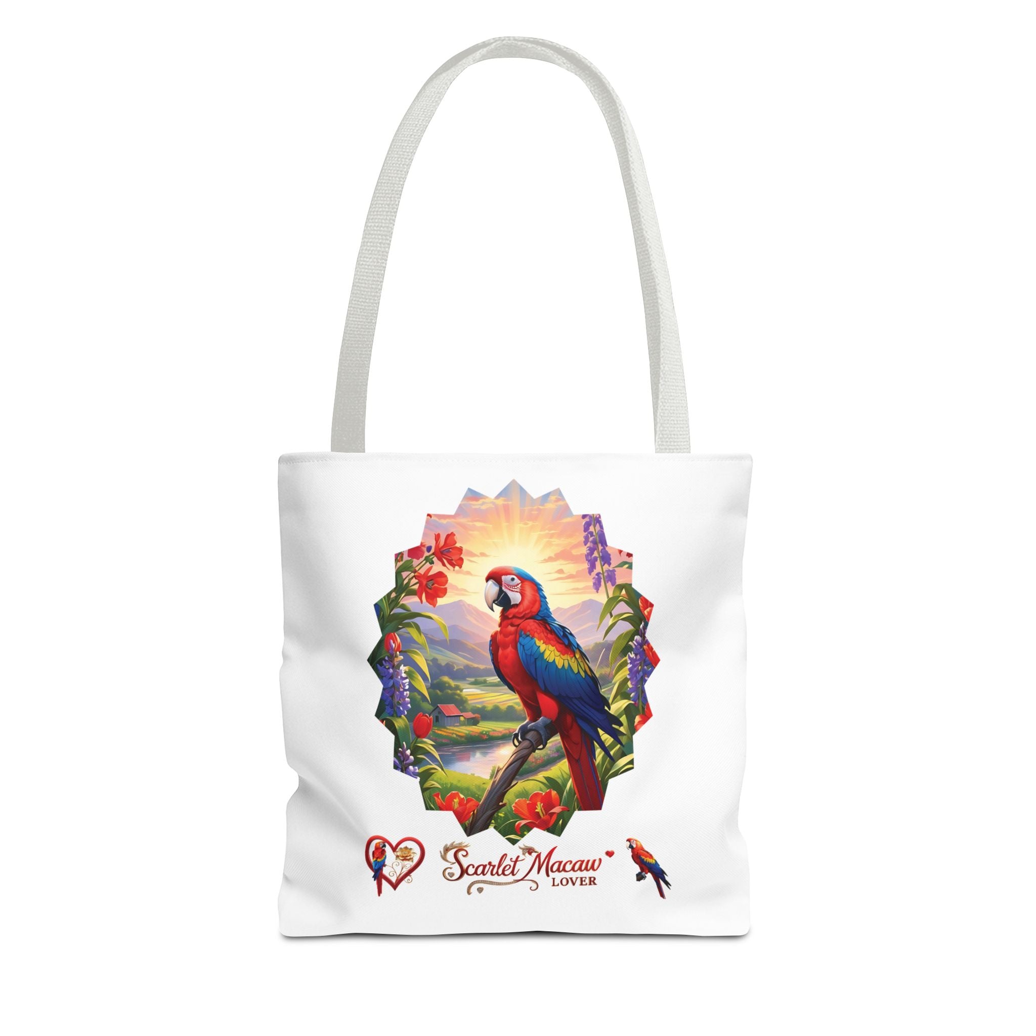 Floral Scarlet Macaw Lover Tote Bag