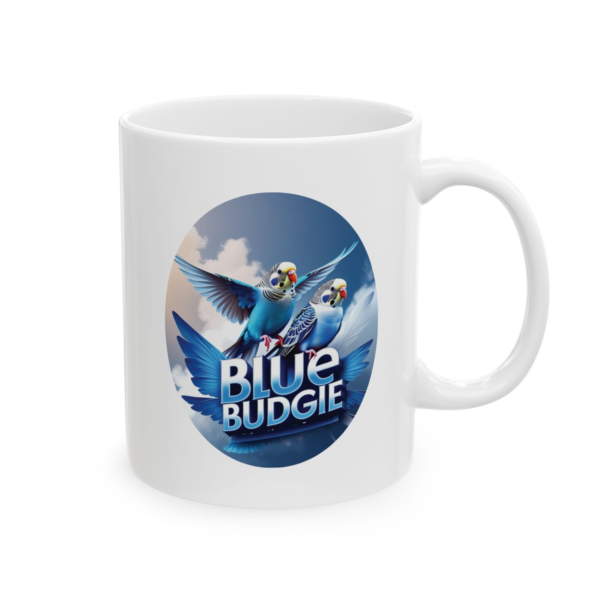 Flying Blue Budgie Sky Mug