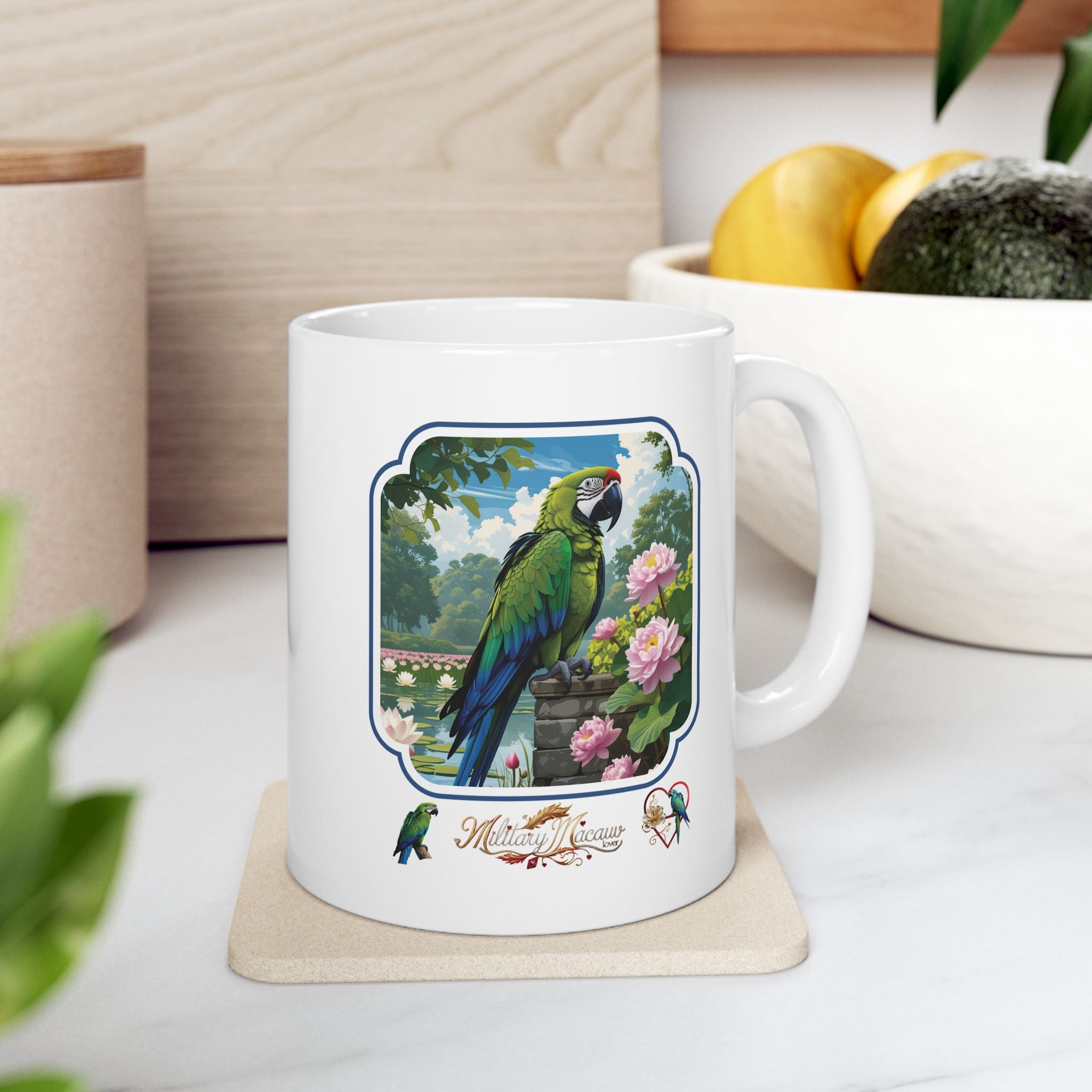 Military Macaw Lover Floral Mug