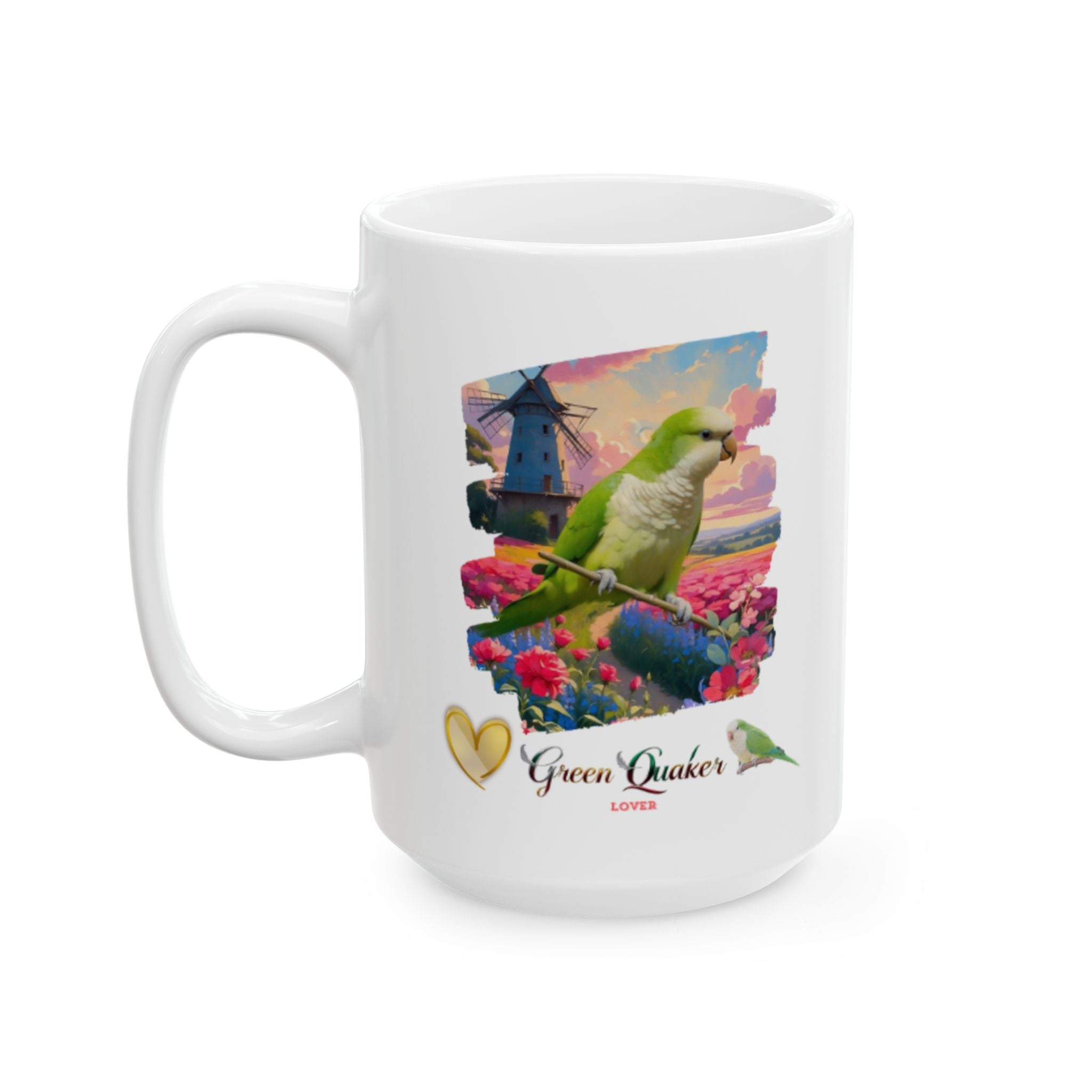 Green Quaker Lover Floral Mug