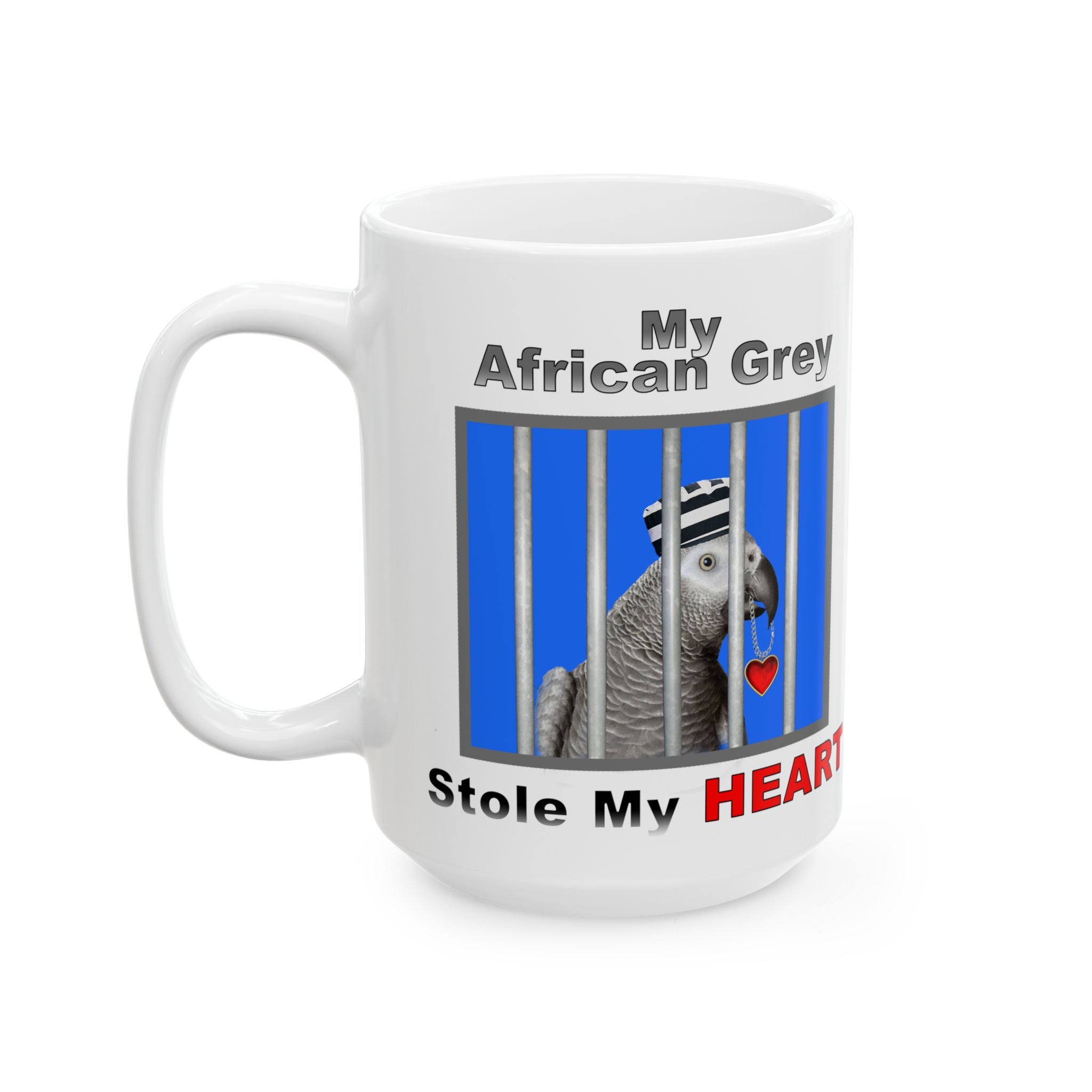 Stole My Heart African Grey Jailbird Mug