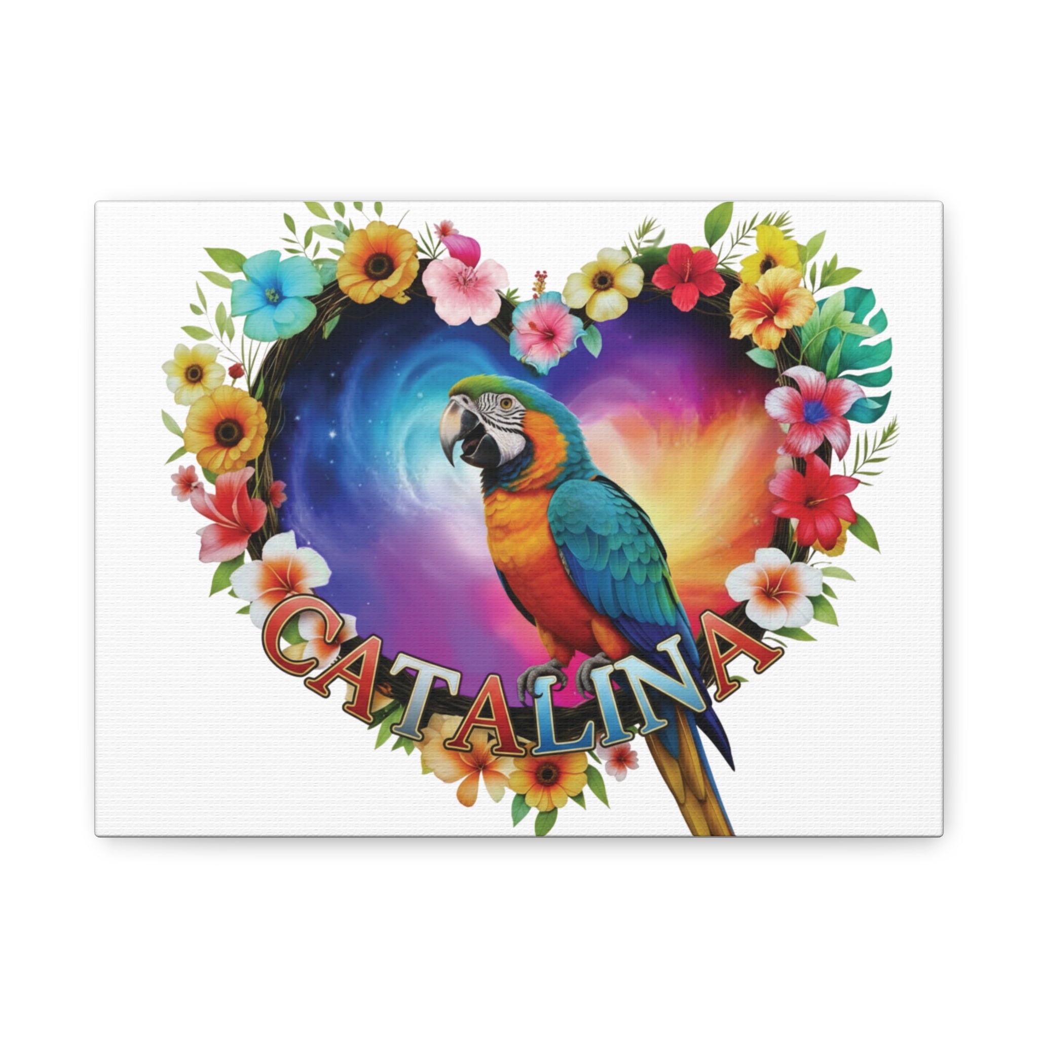 Catalina Floral Parrot Wall-Hanging