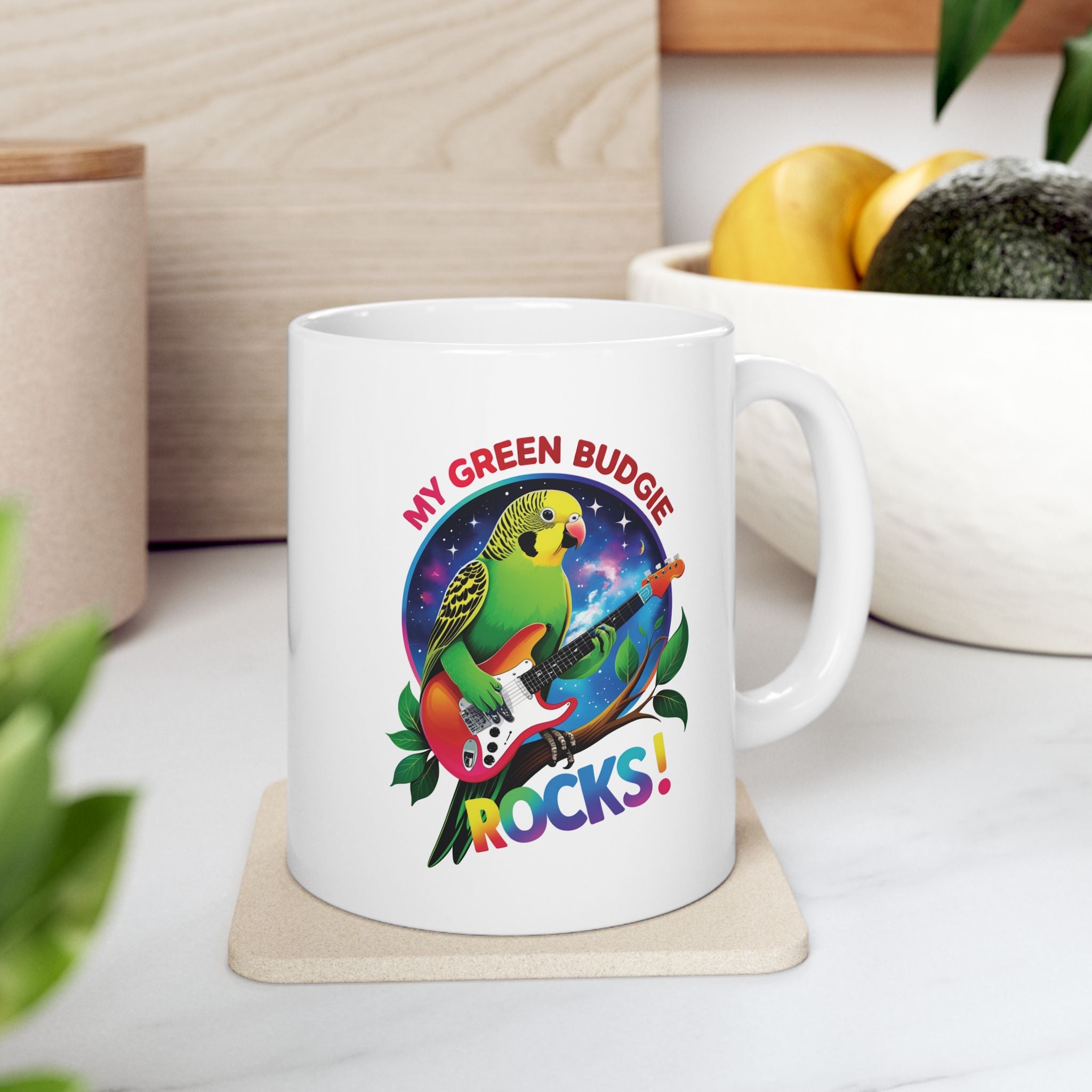 Green Budgie Mug