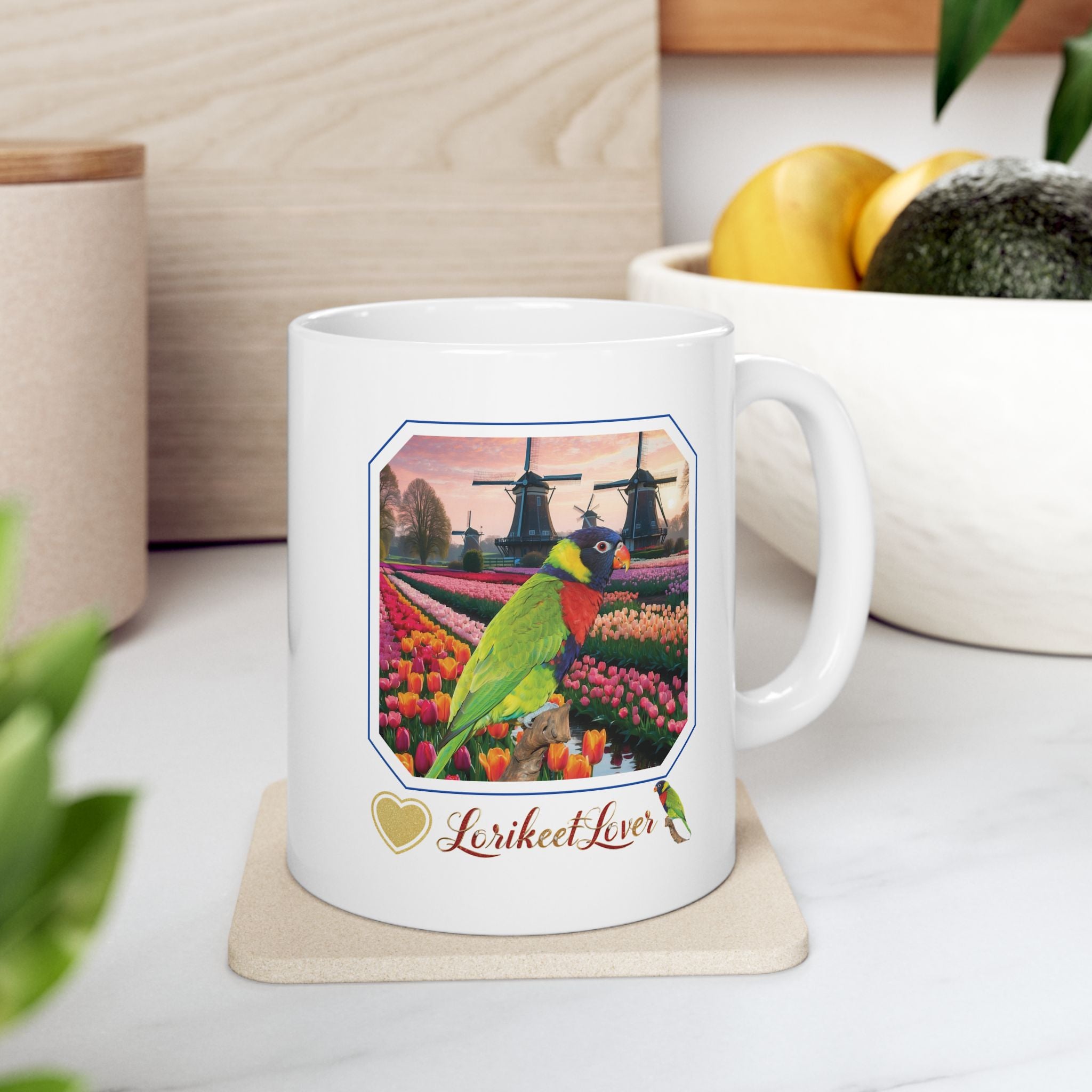 Lorikeet Lover Tulip Flower Mug