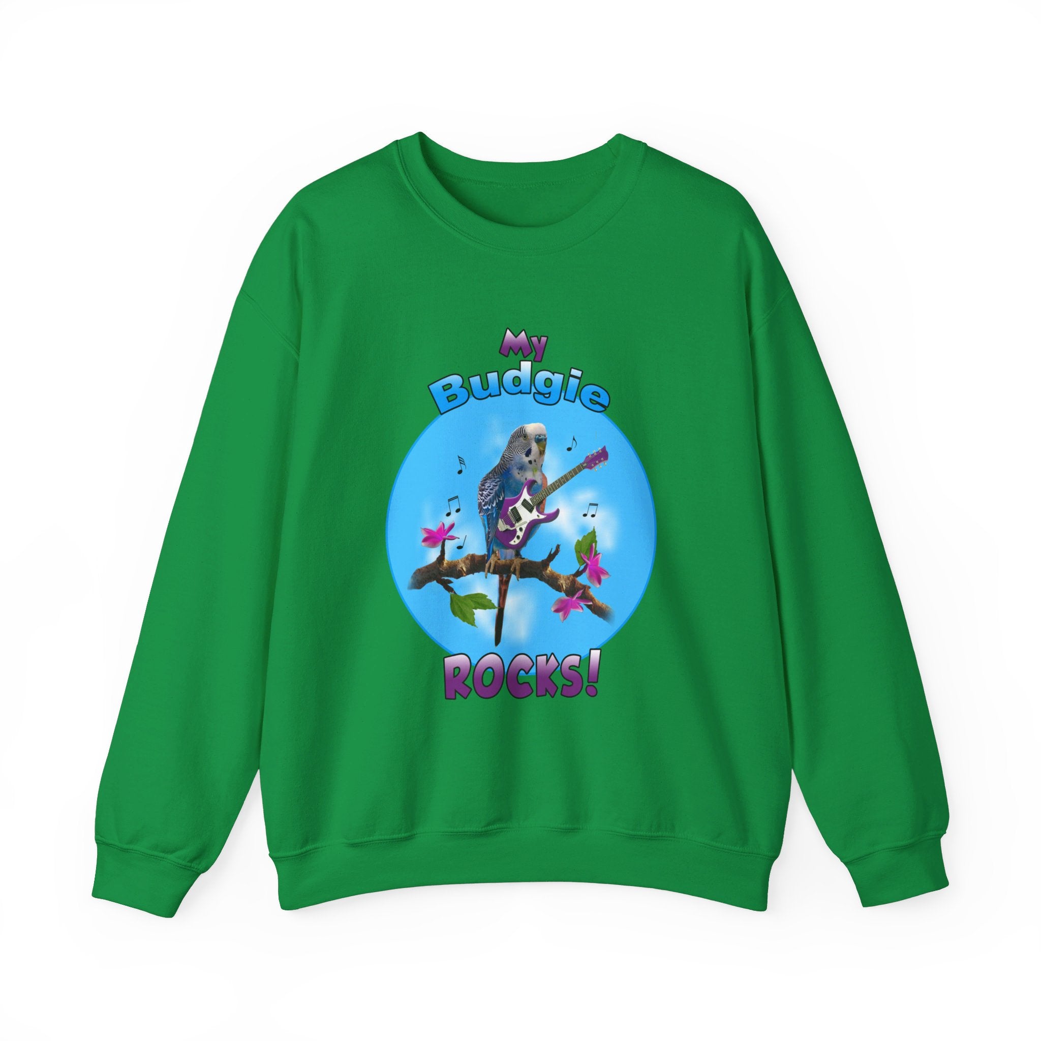 My Blue Budgie Rocks Guitar Sweatshirt