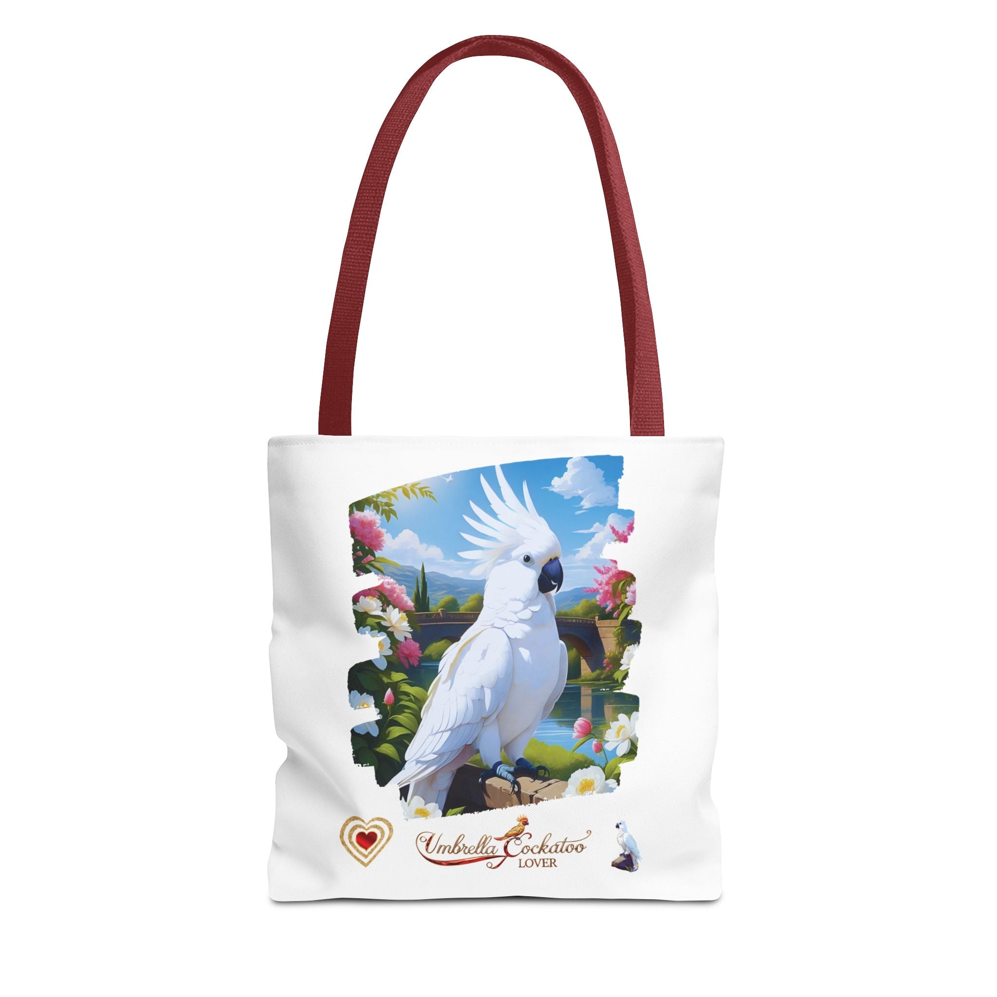 White Umbrella Cockatoo Lover Floral Tote Bag
