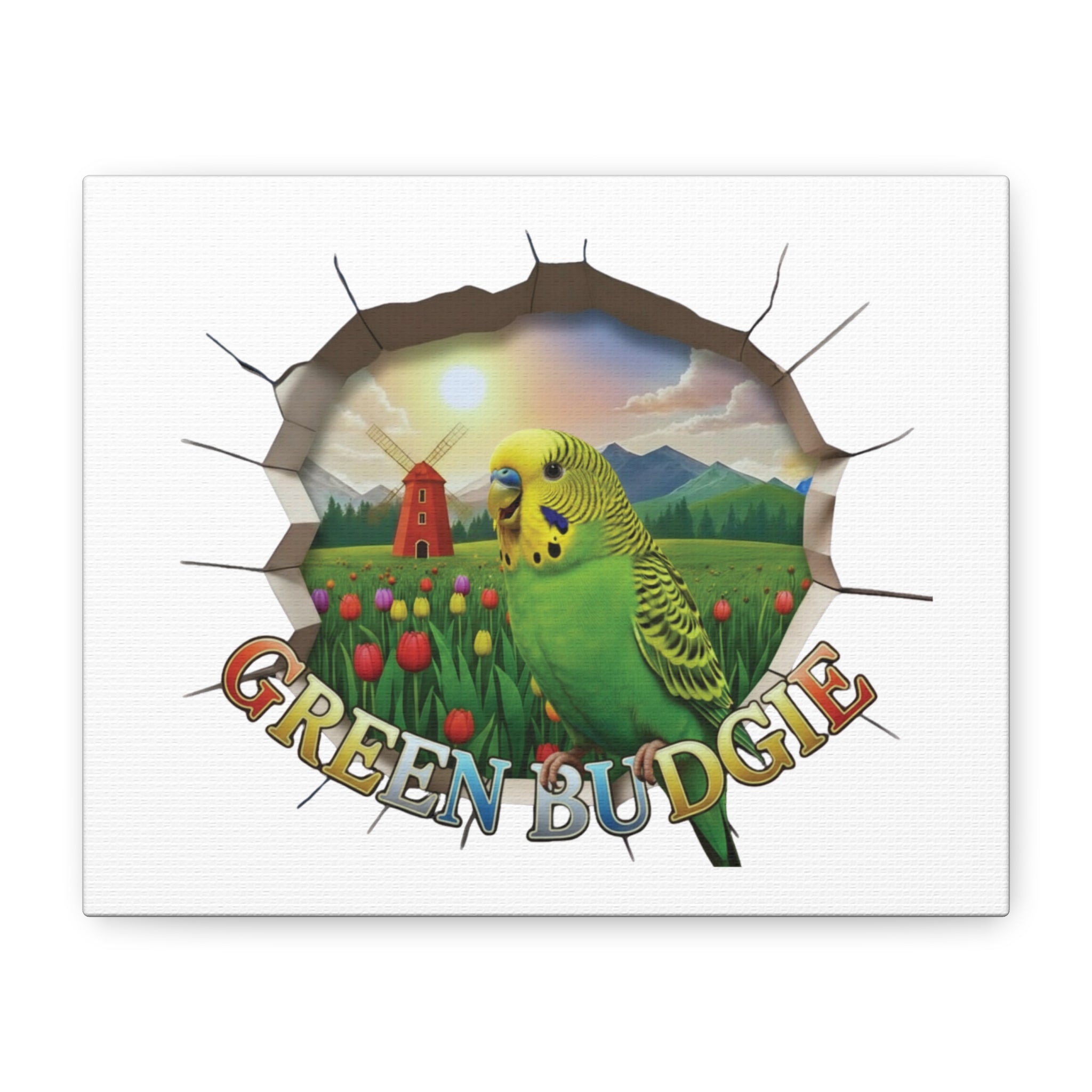Green Budgie Breakthrough Wall-Hanging