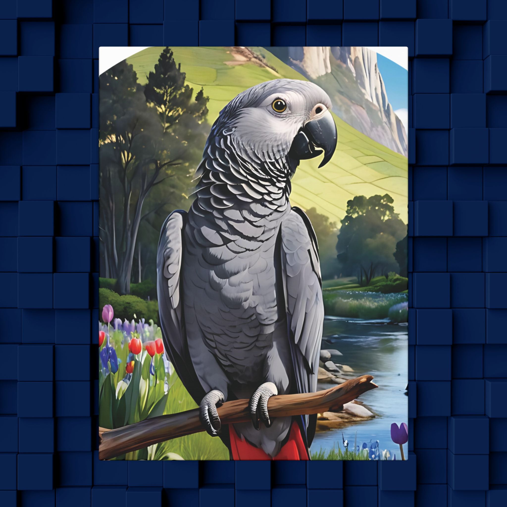 African Grey Parrot Canvas Wall Hangings