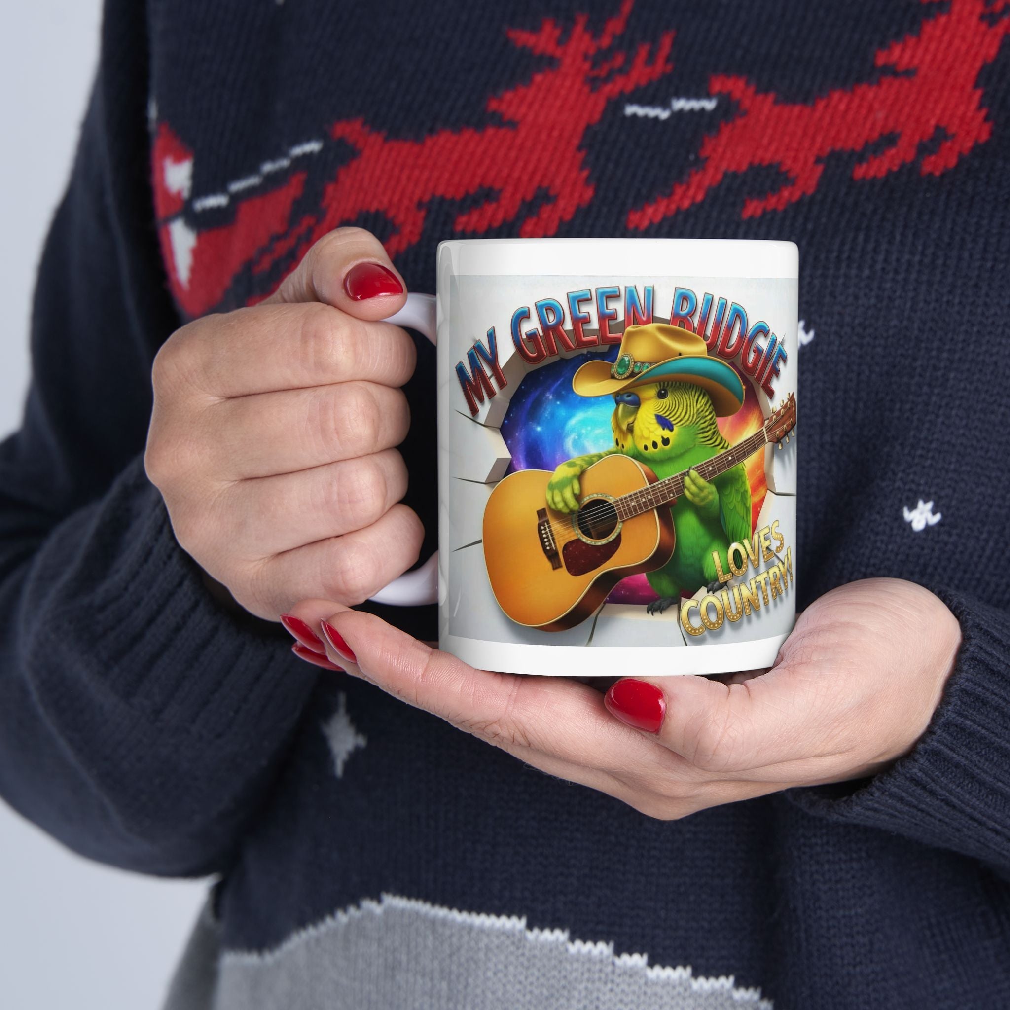 My Blue Budgie Loves Country Mug