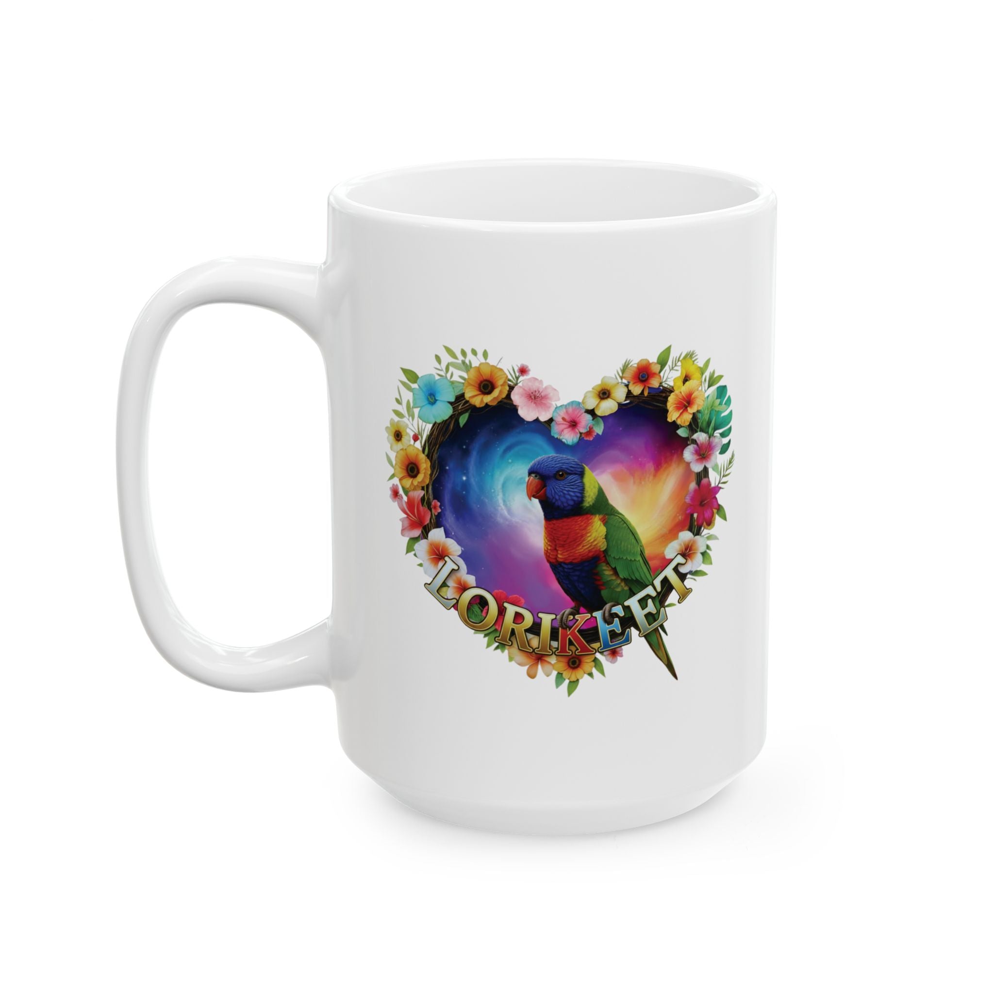 Lorikeet Heart Design Mug