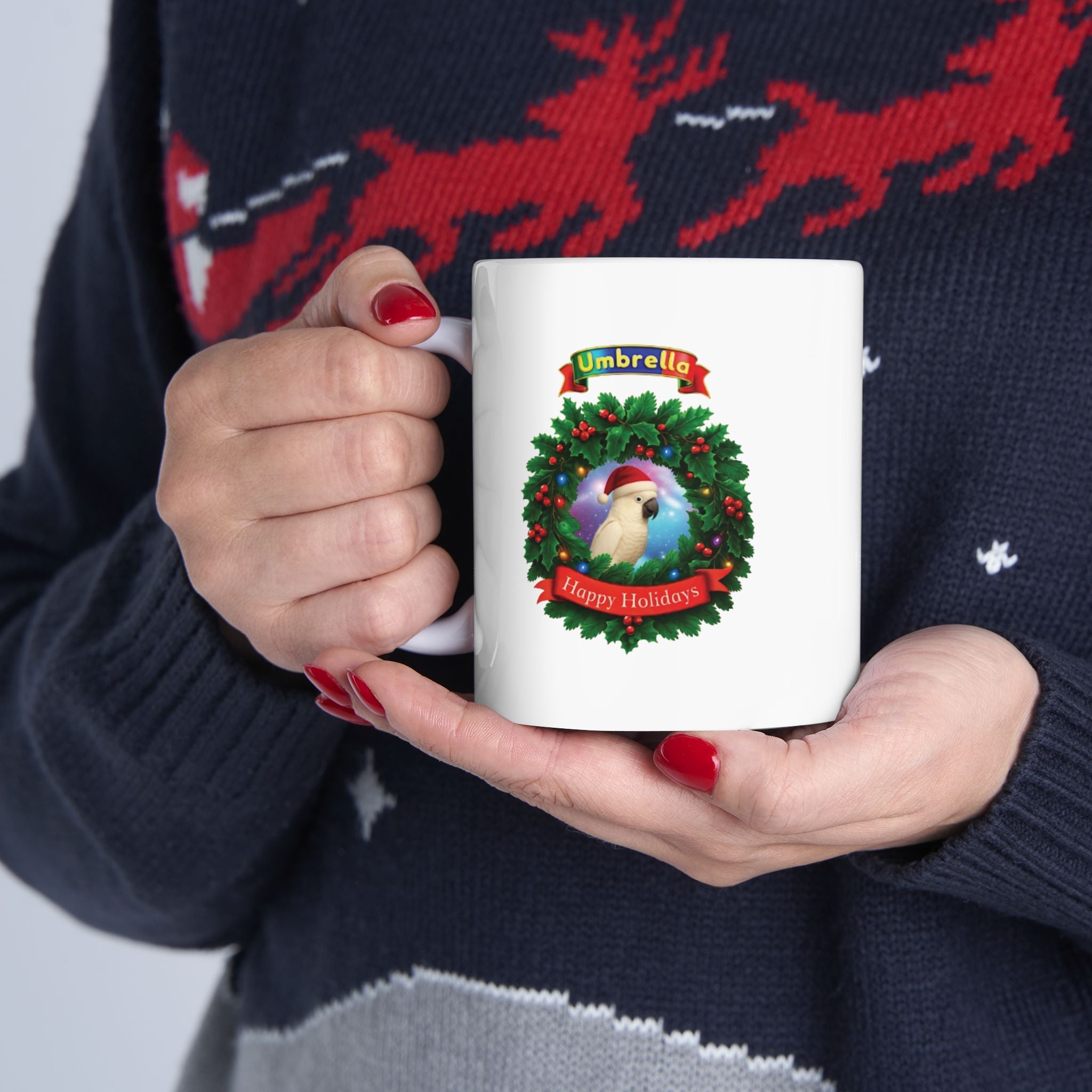 Happy Holidays Umbrella Mug